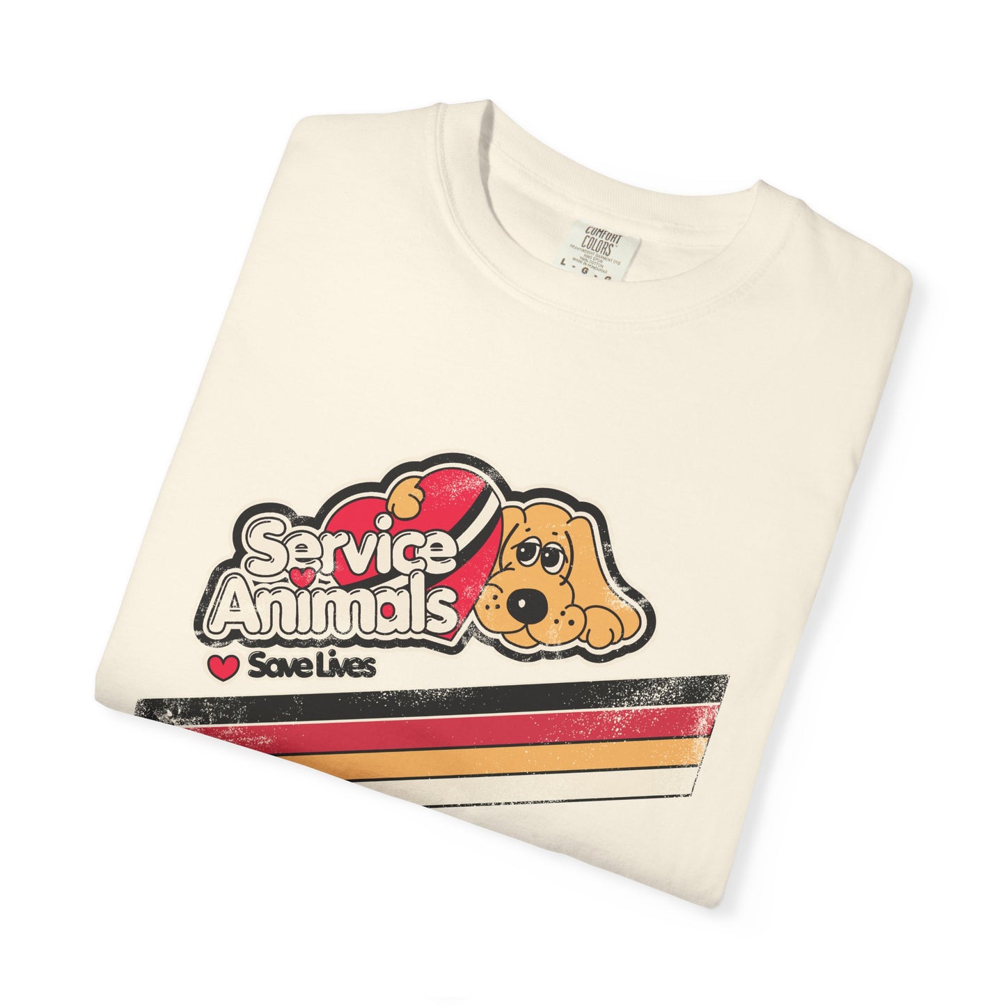 Service Animals Save Lives - Adult Unisex Garment-Dyed T-shirt
