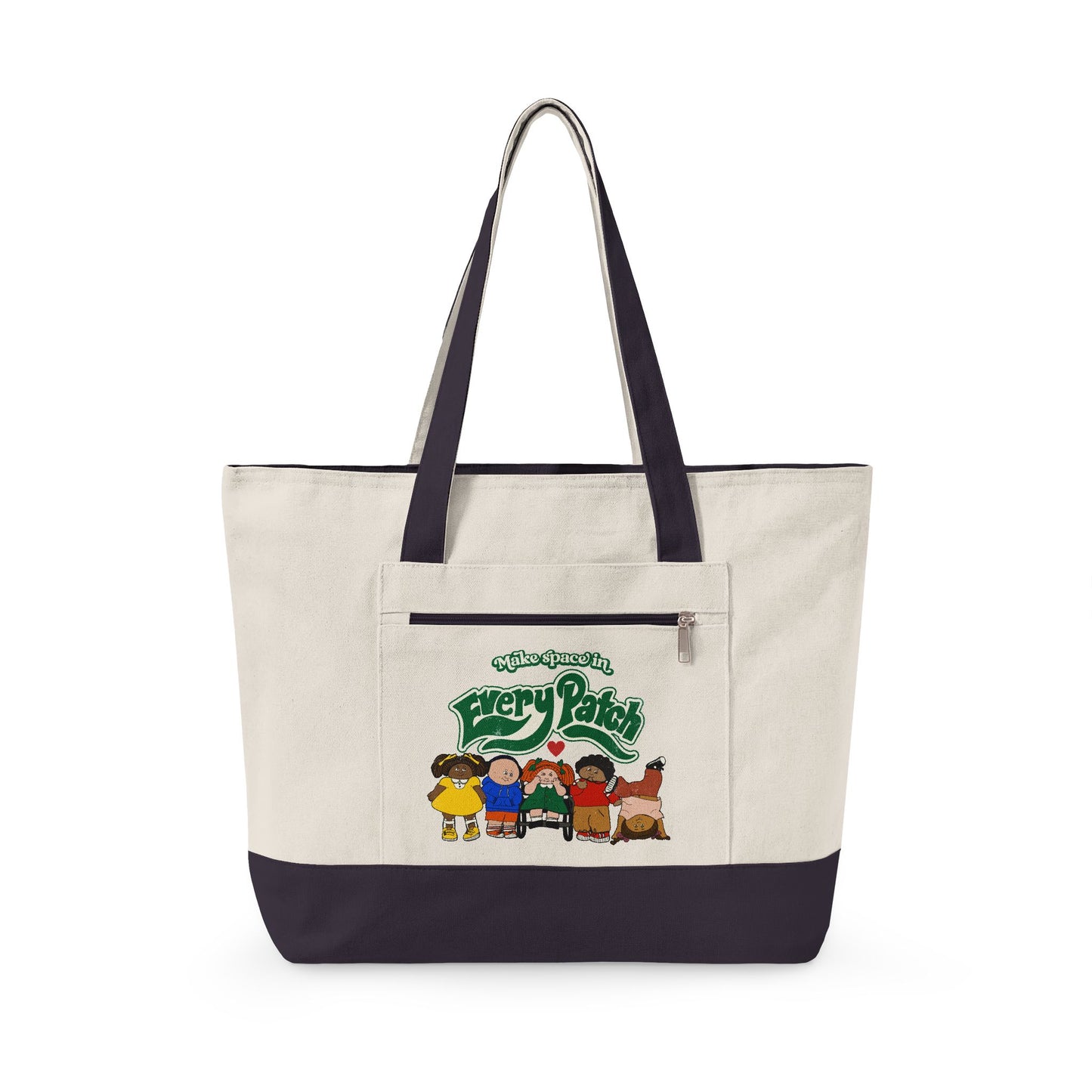 Make Space in Every Patch - Zippered Canvas Tote