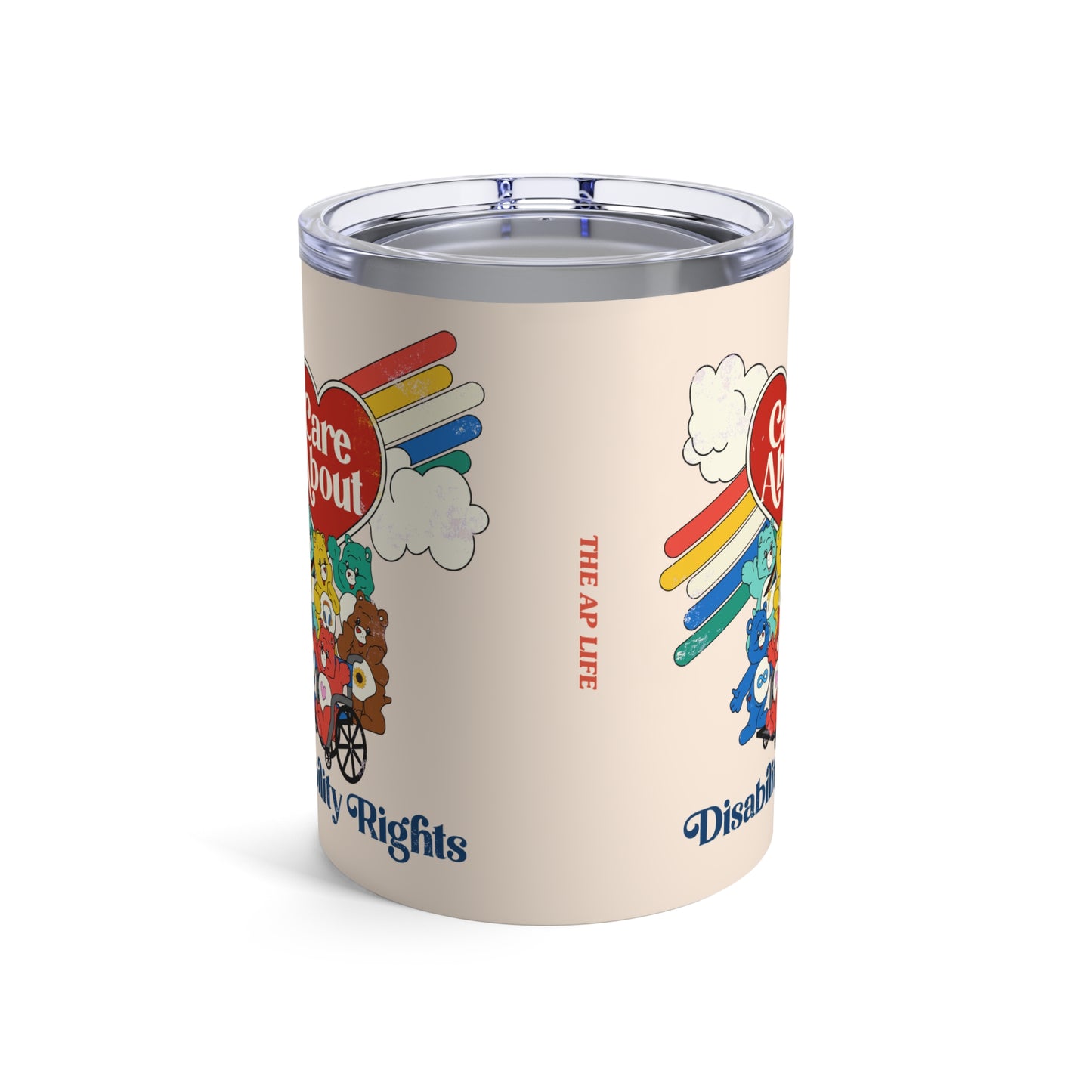 Care About Disability Rights - 80s Retro Style Insulated Tumbler 10oz