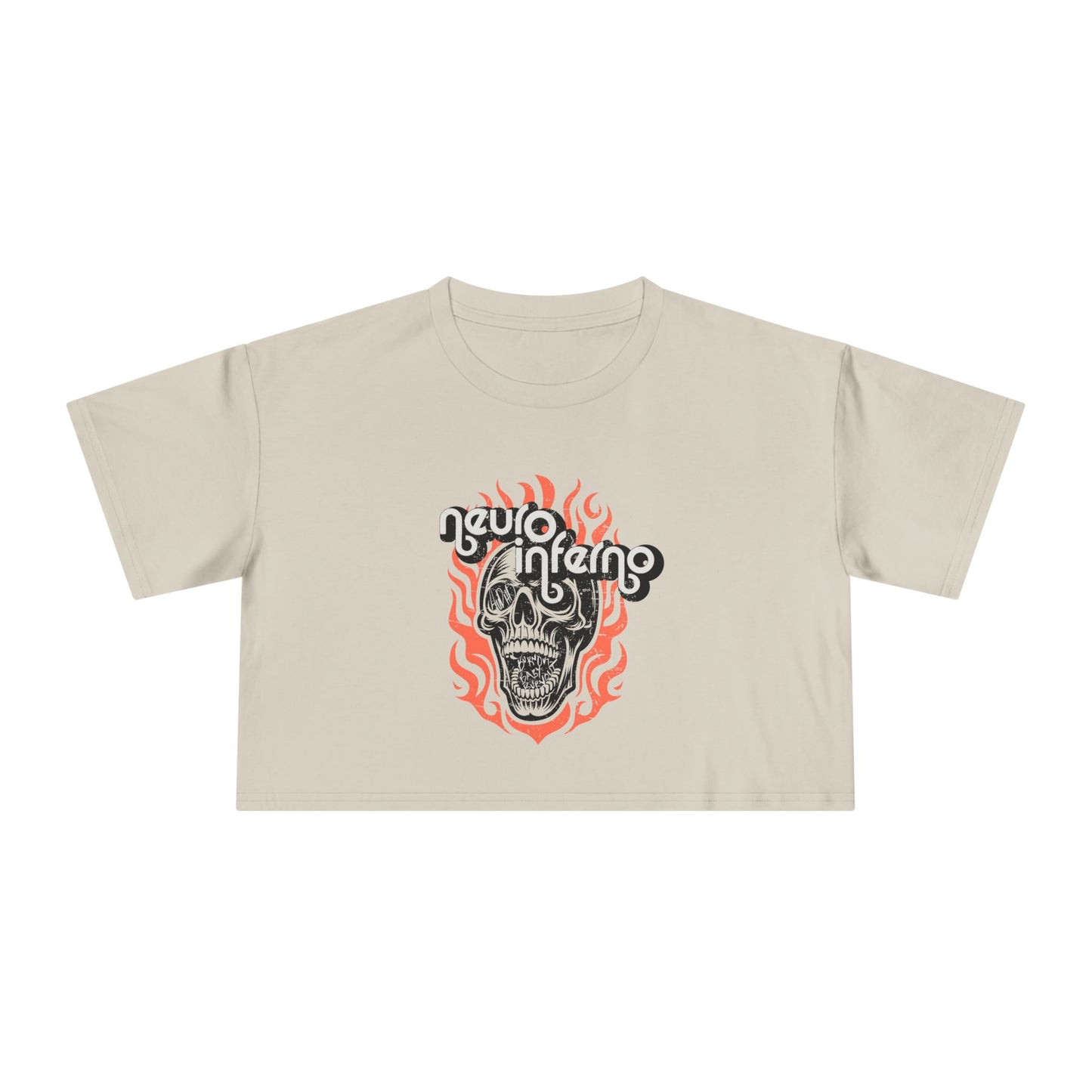 Neuro-Inferno - AuDHD Burnout Baby, Burnout - Patrick Casale Collab - Women's Crop Top Tee