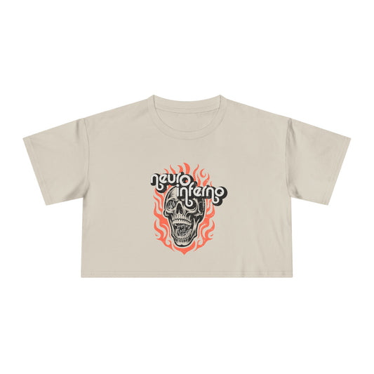 Neuro-Inferno - AuDHD Burnout Baby, Burnout - Patrick Casale Collab - Women's Crop Top Tee