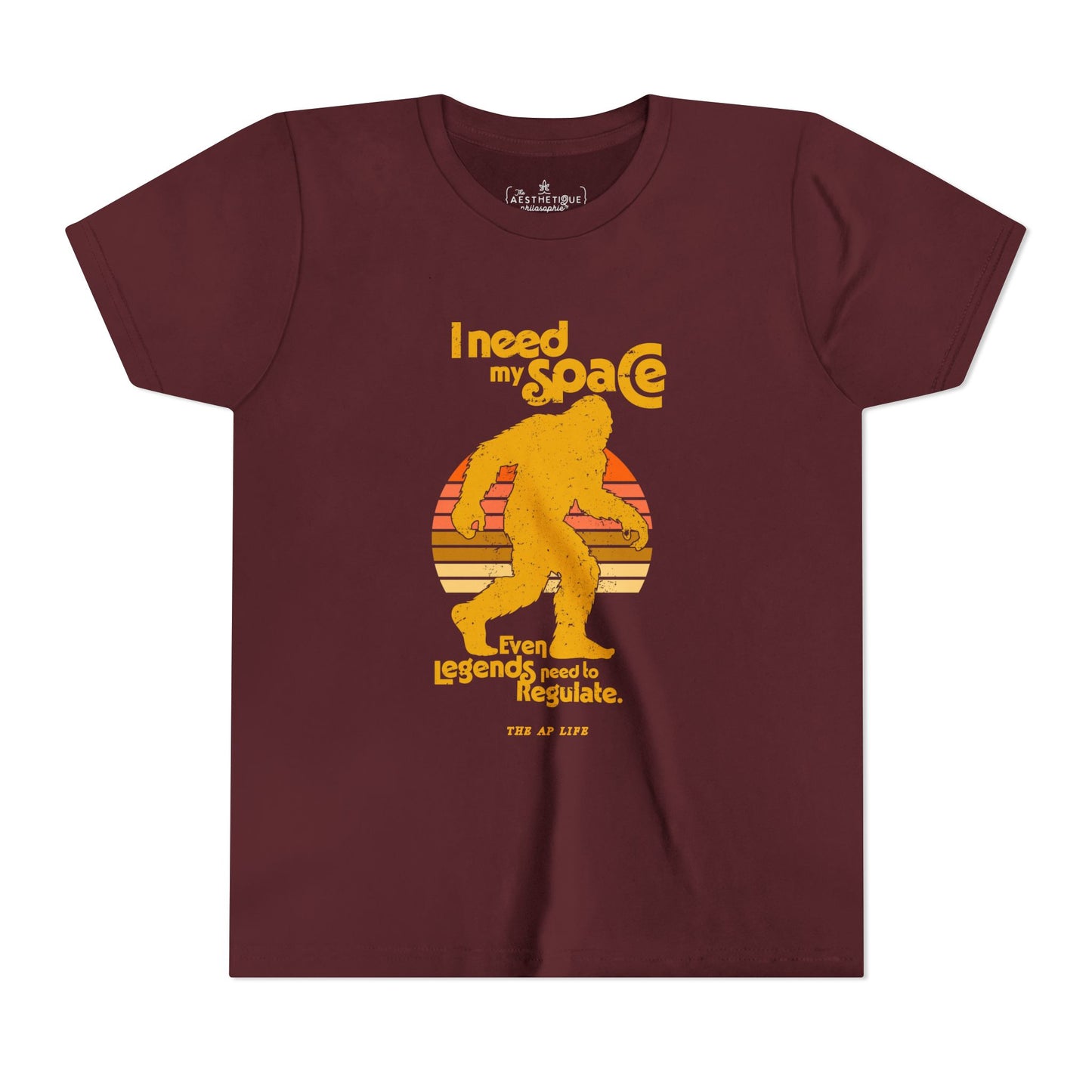 I Need My Space (Legends Need to Regulate Too) Bigfoot - Youth Unisex Jersey Tee