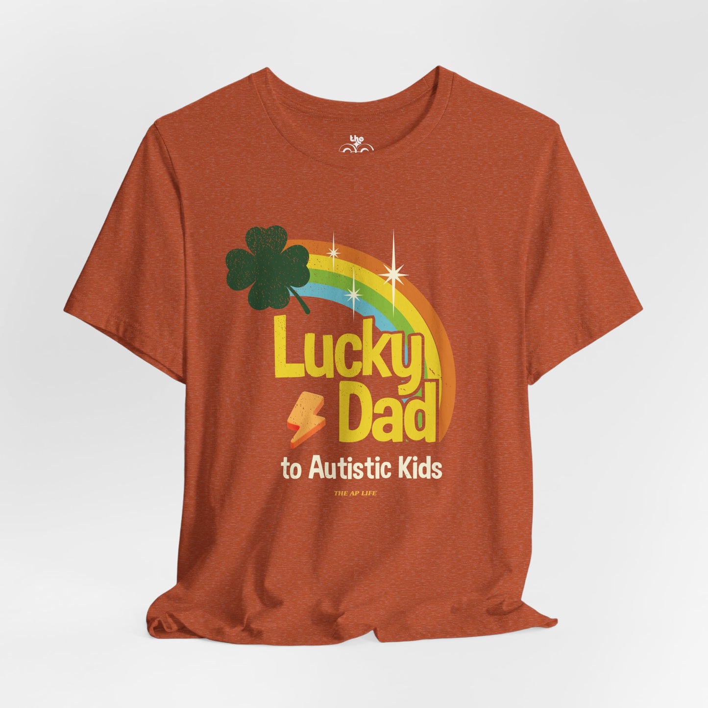 Lucky Dad to Autistic Kids - Adult Unisex Jersey Short Sleeve Tee