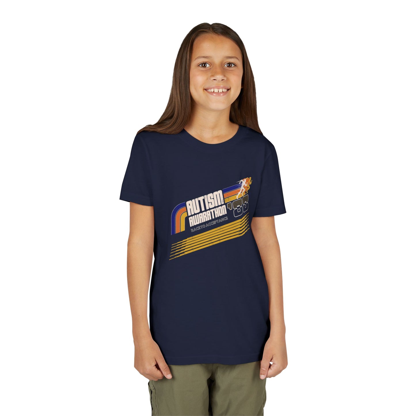 Autism Awarathon - Race to Acceptance - Youth Unisex Short Sleeve Tee