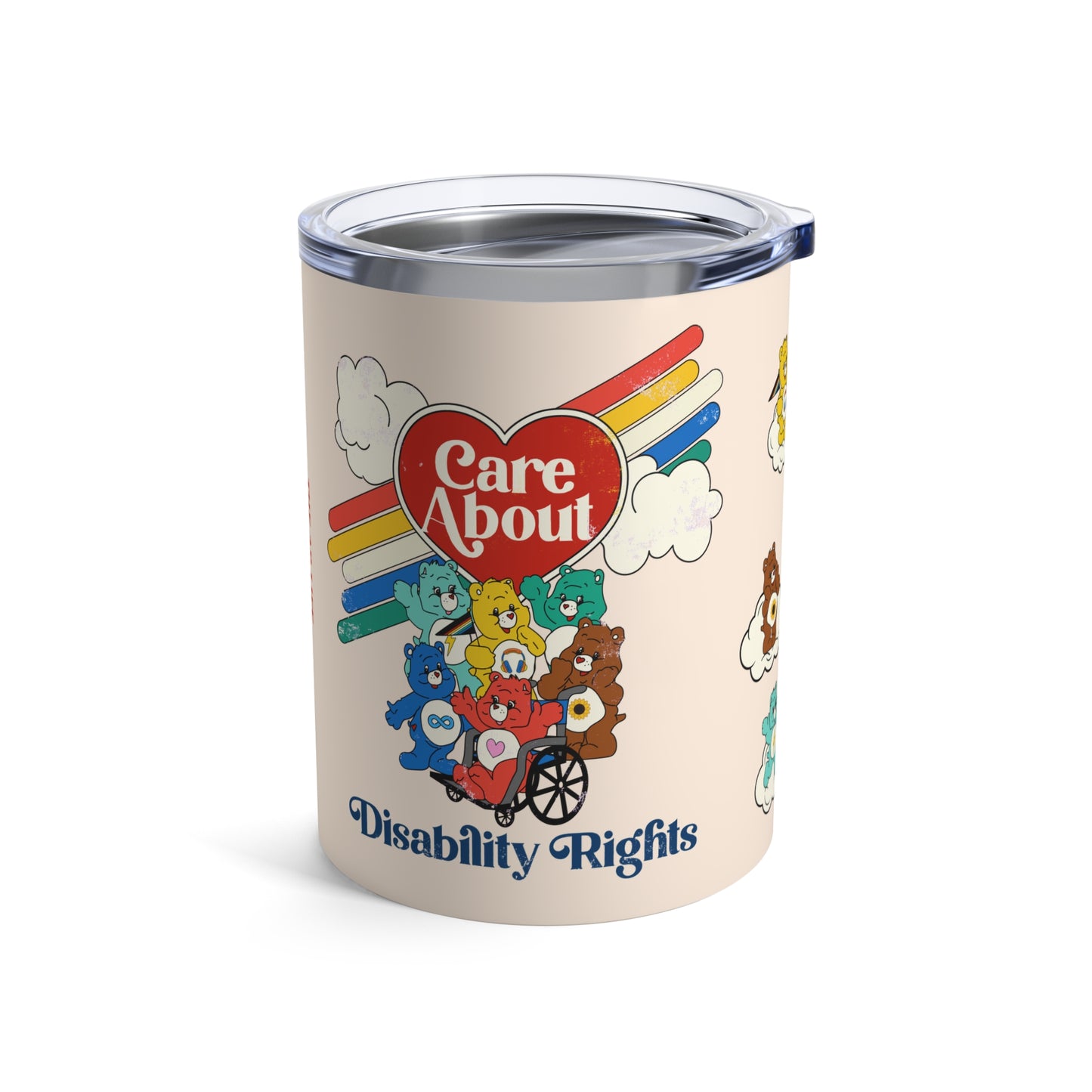 Care About Disability Rights - 80s Retro Style Insulated Tumbler 10oz