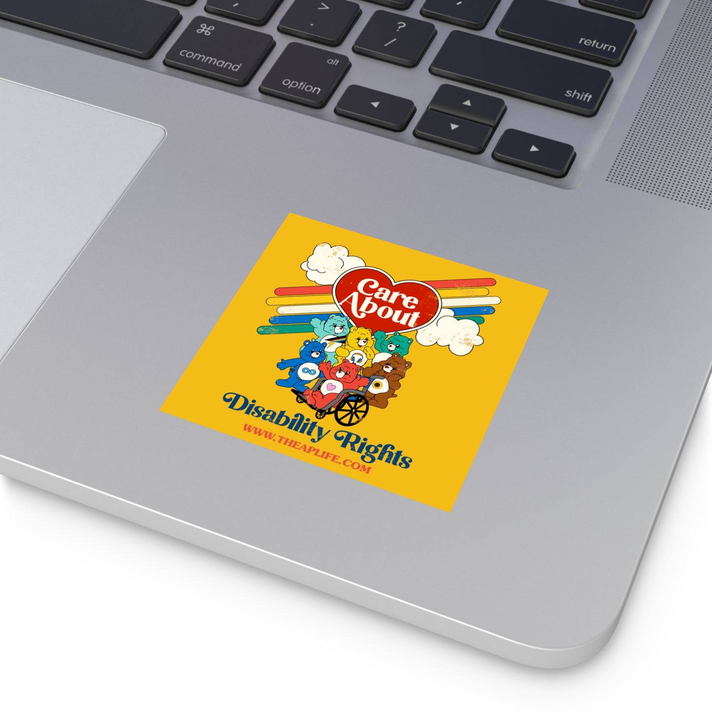 Care About Disability Rights - Vinyl Square Sticker, Indoor\Outdoor