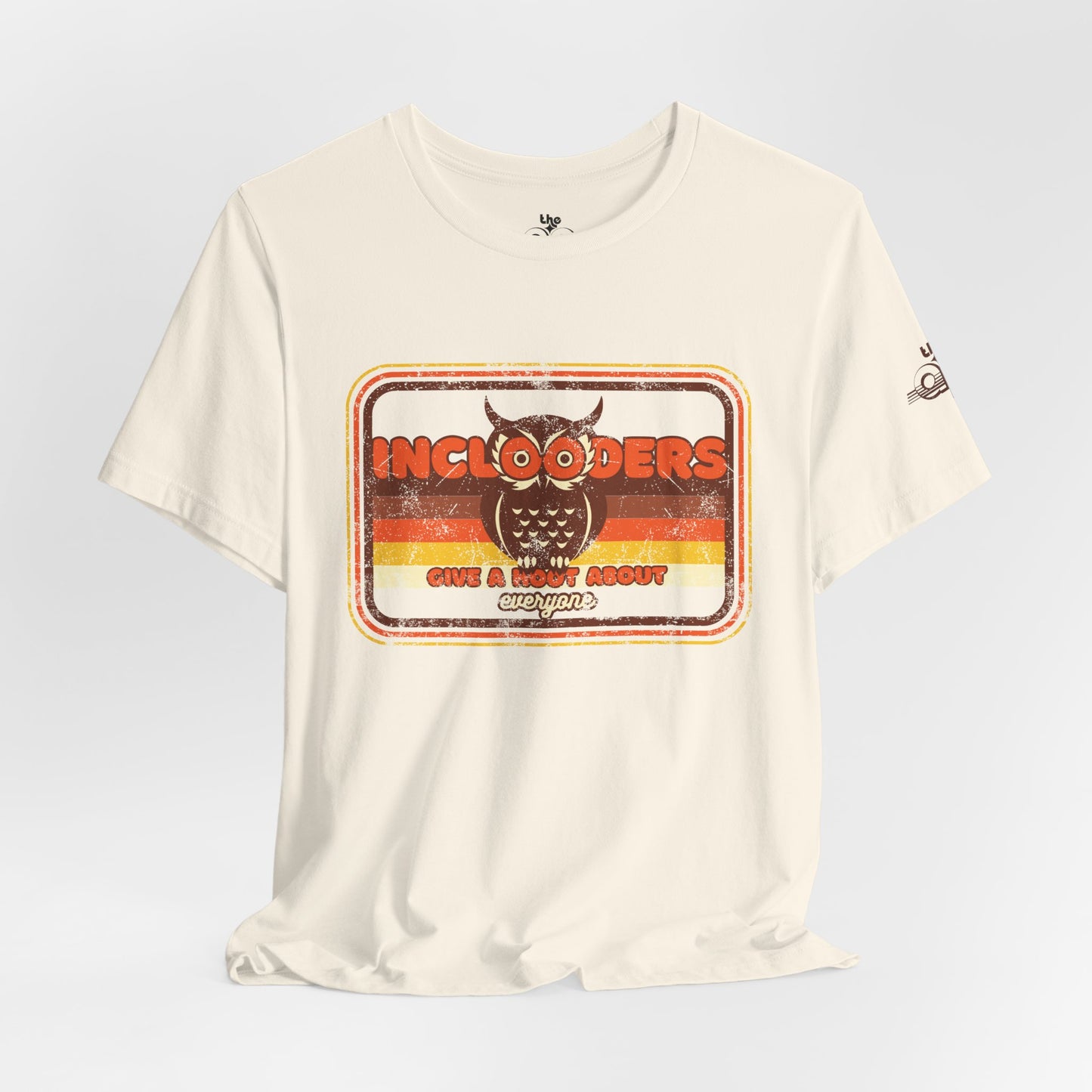 Inclooders Give a Hoot About Everyone - Adult Unisex Jersey Short Sleeve Tee