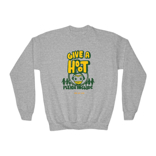 Give A Hoot - Just Include - Retro PSA Style - Youth Unisex Crewneck Sweatshirt
