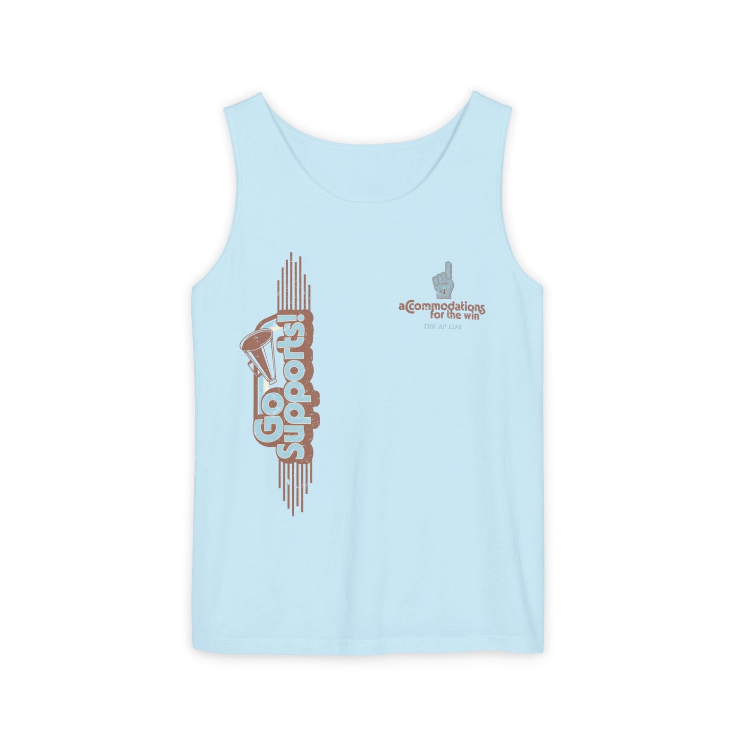 Go Supports! Accommodations for the Win - Support Needs Advocate Adult Unisex Tank Top