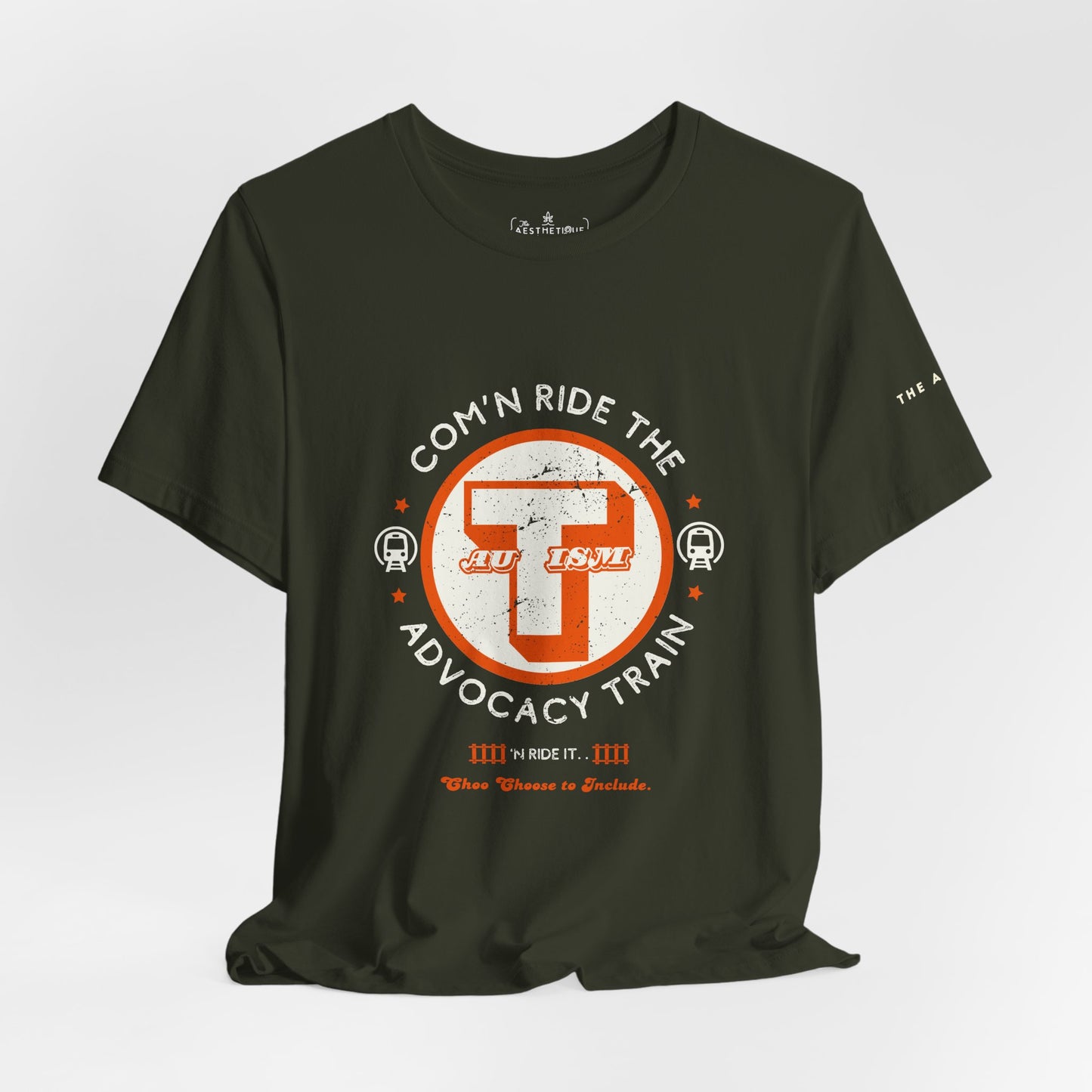 C'mon Ride The Autism Advocacy Train - Adult Unisex Jersey Tee