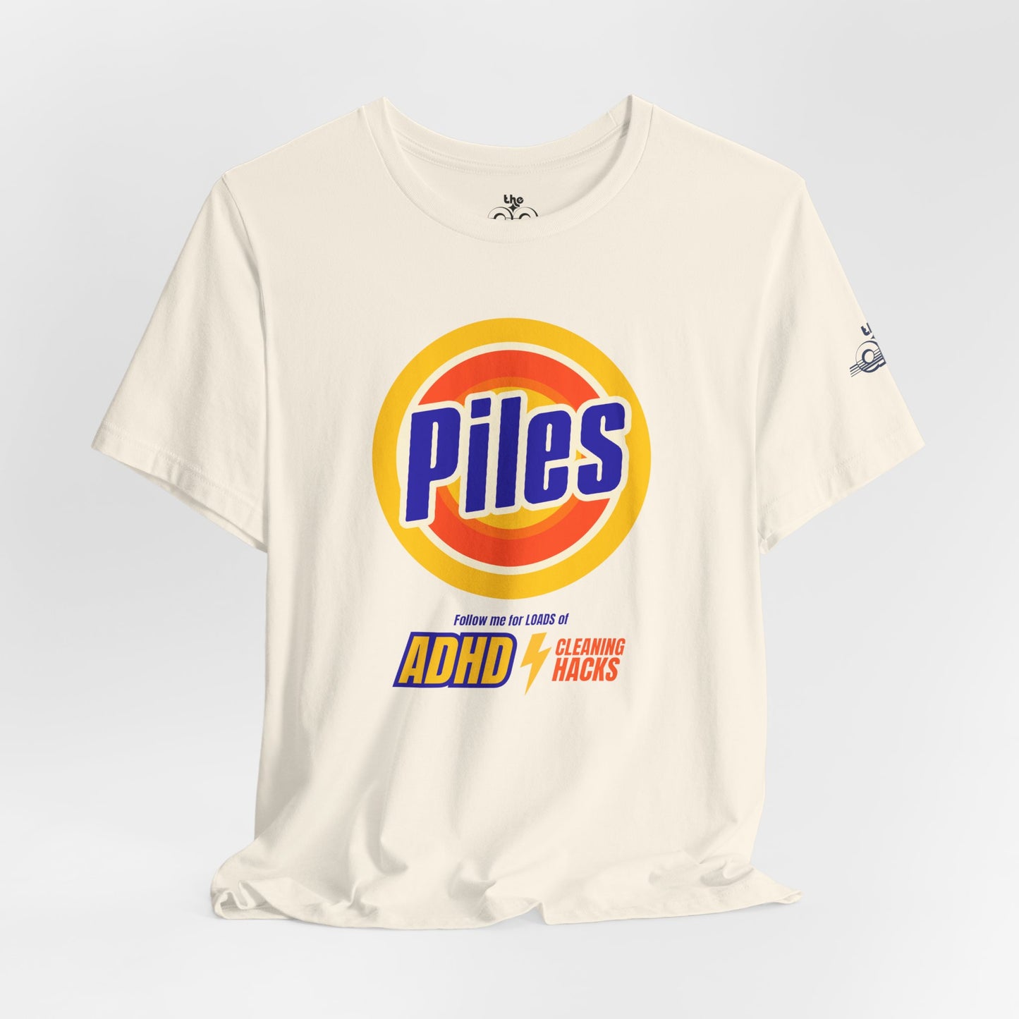 Piles - Loads of ADHD Cleaning Hacks - Adult Unisex Jersey Short Sleeve Tee