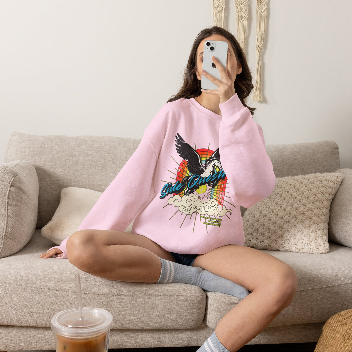 Side Questrian - Procrastination is When the Magic Happens - Adult Unisex Heavy Blend™ Crewneck Sweatshirt
