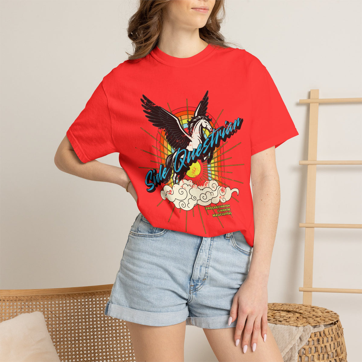 Side Questrian - Procrastination is When the Magic Happens - ADHD - Adult Unisex Cotton Tee