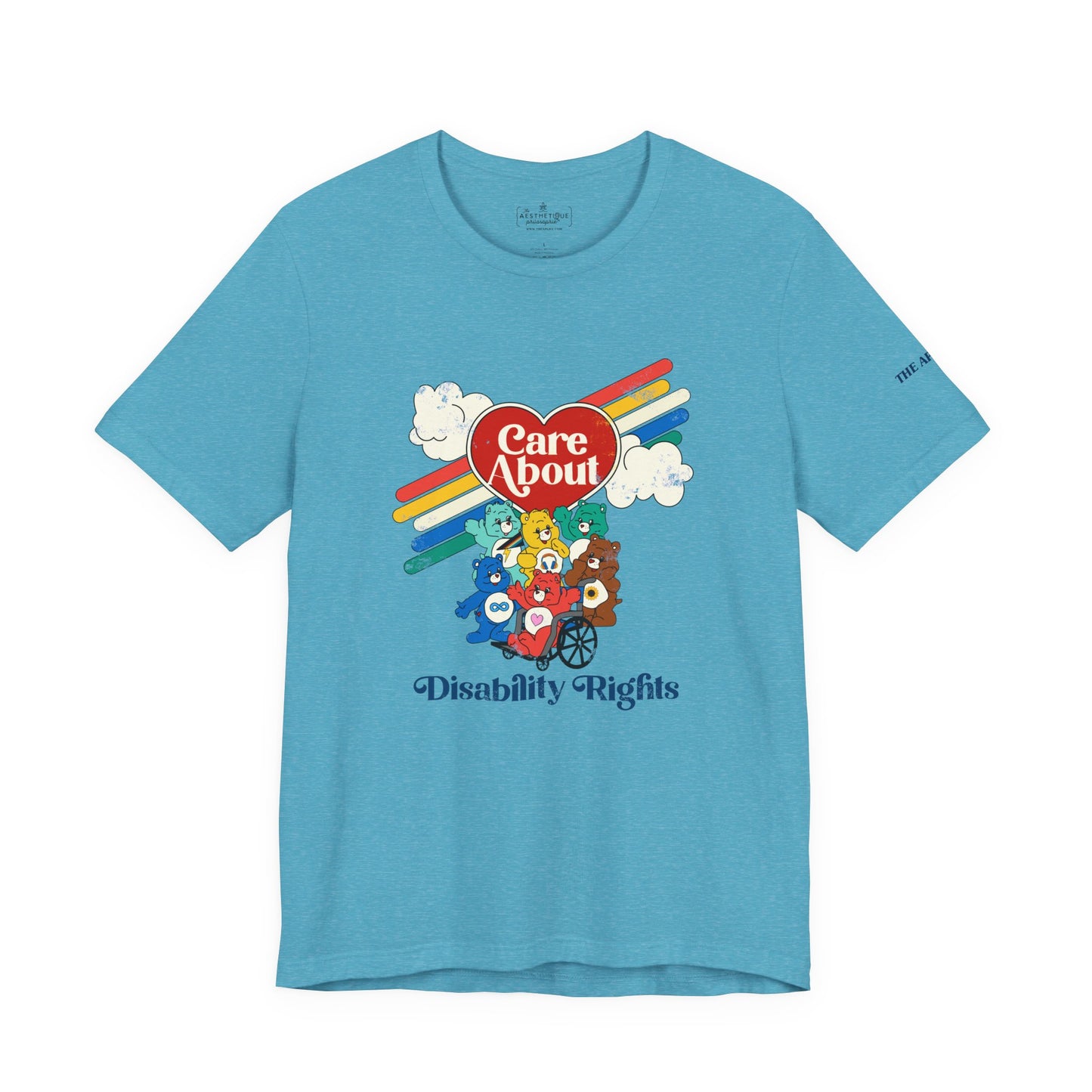 Care About Disability Rights - Retro 80s Vibe - Unisex Jersey Short Sleeve Tee