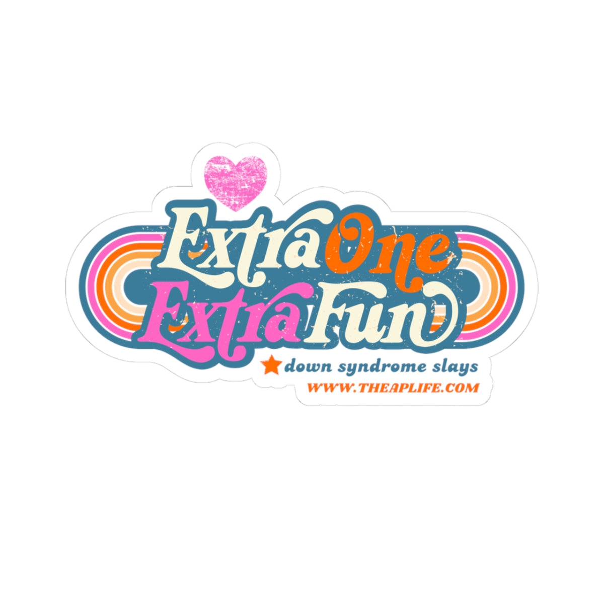 Extra One, Extra Fun DS Awareness Pink & Teal - Kiss Cut Sticker