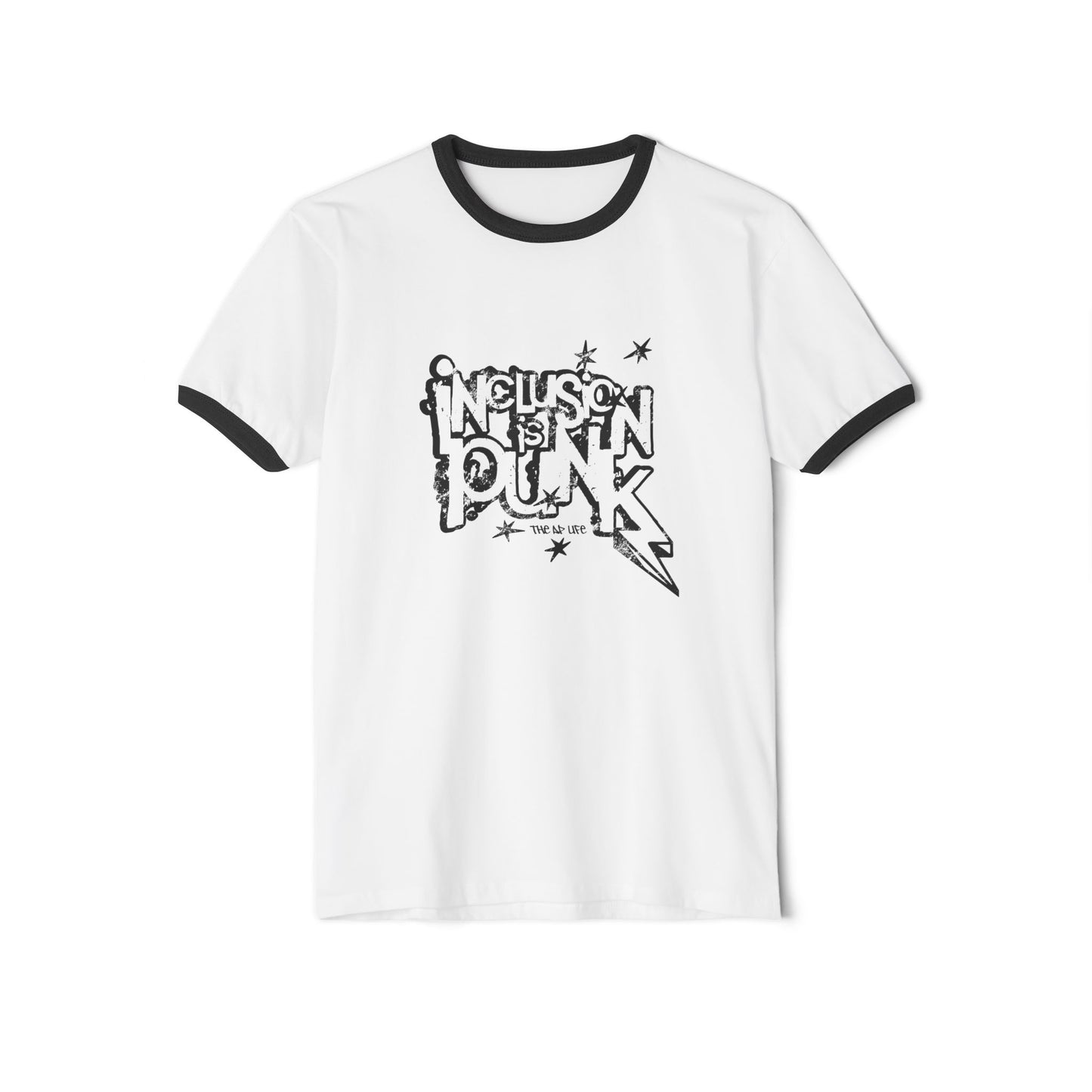 Inclusion is Punk - Adult Unisex Cotton Ringer T-Shirt