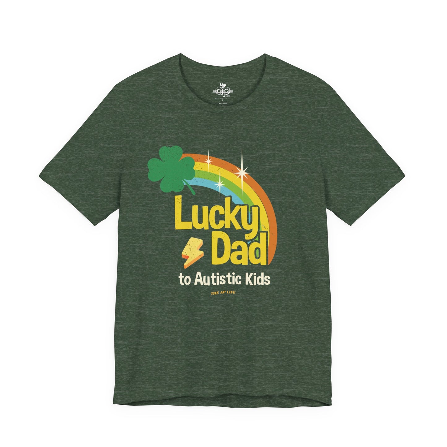 Lucky Dad to Autistic Kids - Adult Unisex Jersey Short Sleeve Tee