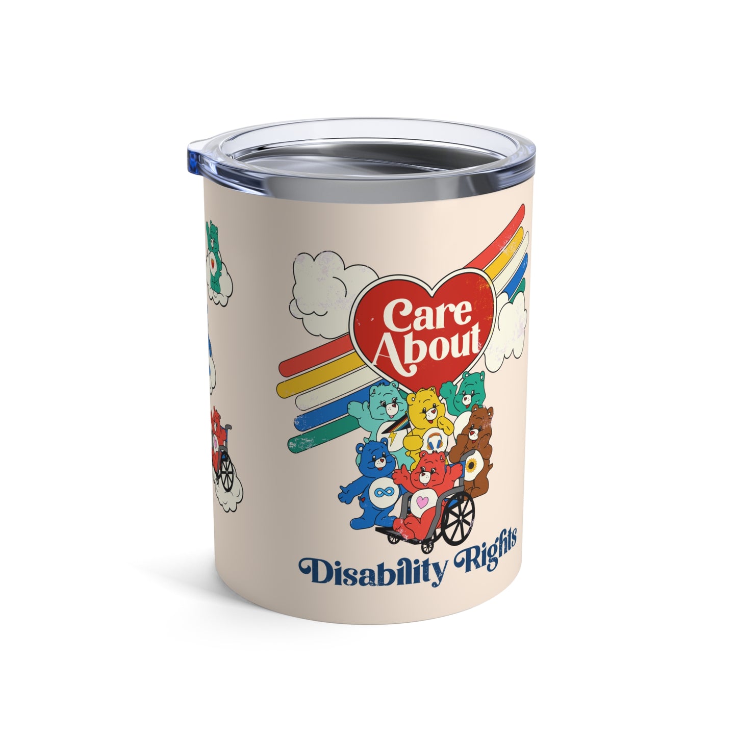 Care About Disability Rights - 80s Retro Style Insulated Tumbler 10oz