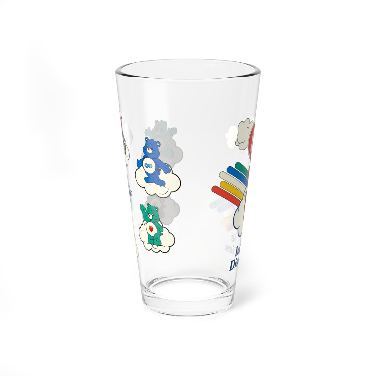 Care About Invisible Disabilities - Drinking Glass, 16oz