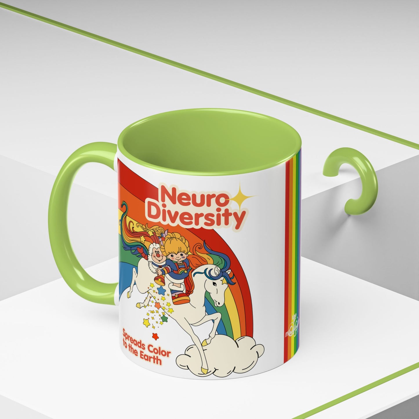 Neurodiversity Spreads Color to the Earth - Accent Coffee Mug (11, 15oz)
