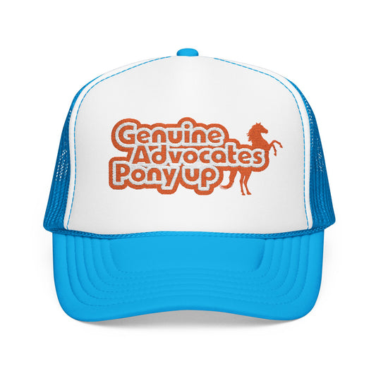 Genuine Advocates Pony Up (No Phonies, Let's Do This) - Adult Unisex Embroidered Trucker Hat