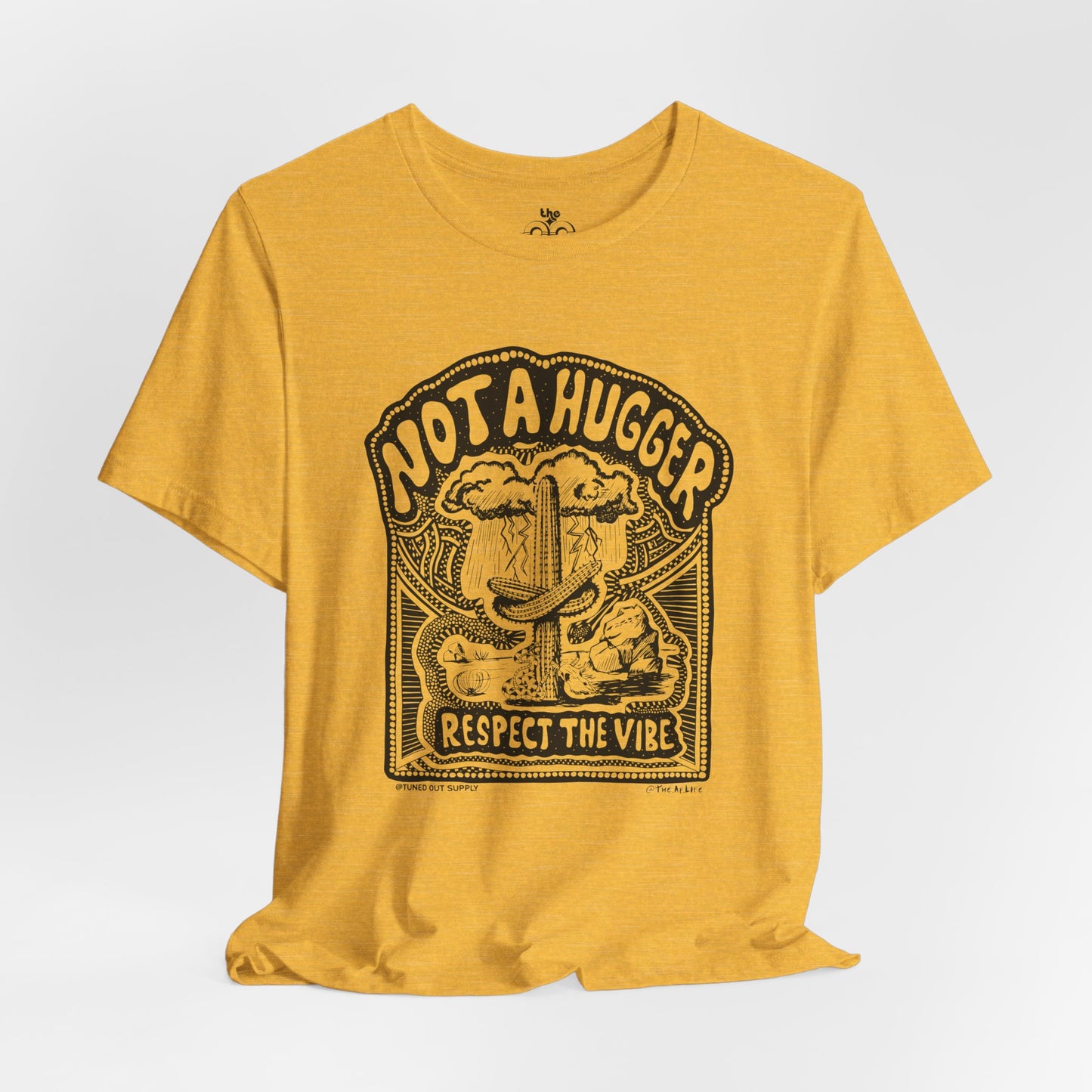 Not A Hugger - Adult Unisex Jersey Short Sleeve Tee - Tuned Out Supply + The AP Life Collab