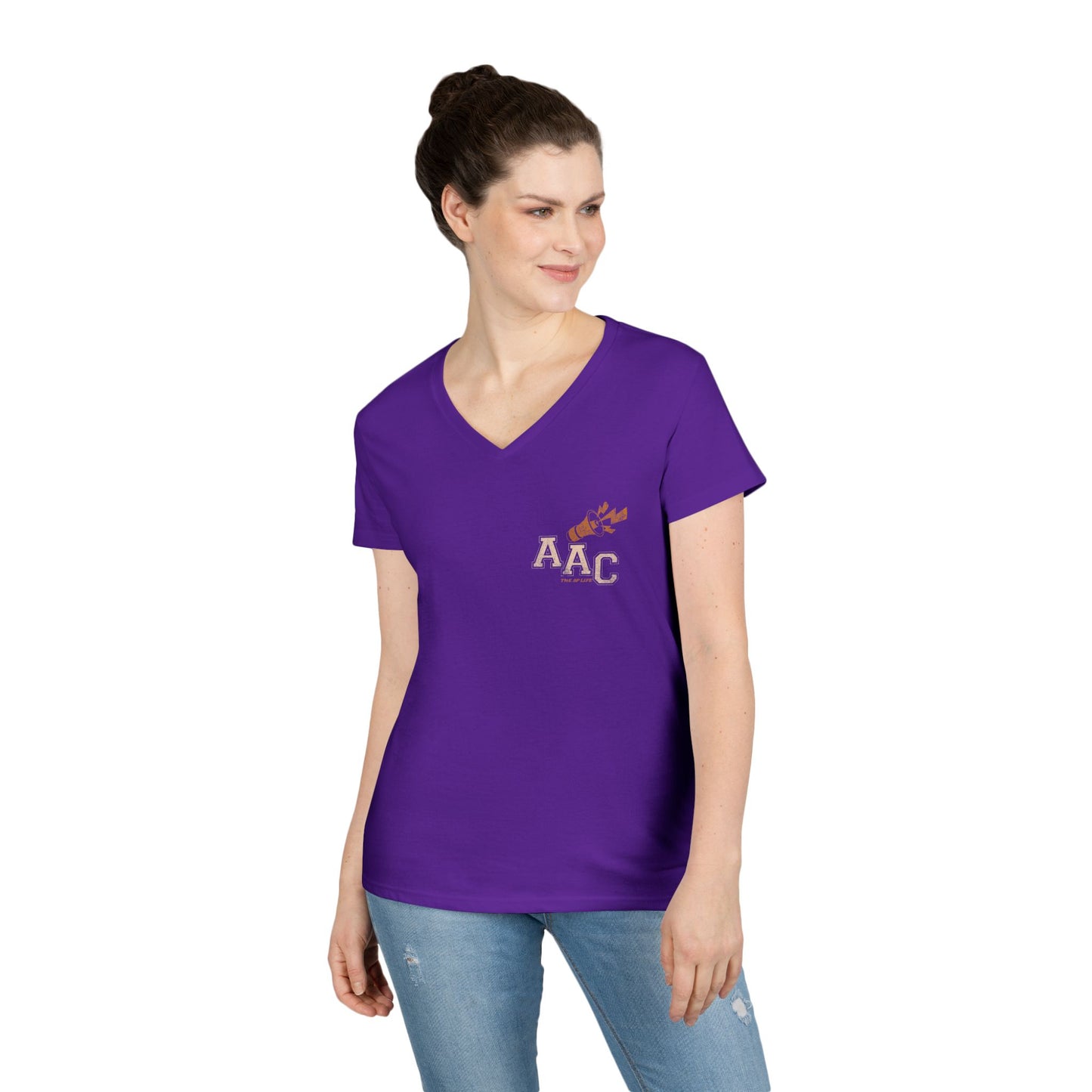 AAC Supports Team Enthusiast - Communication for the Win - Women's V-Neck T-Shirt