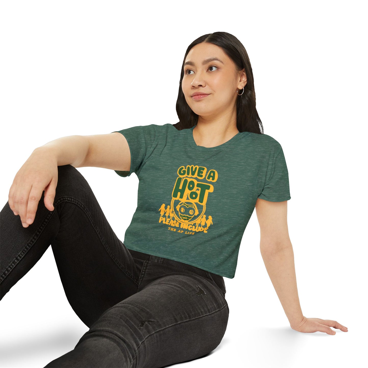 Give A Hoot - Just Include - Retro PSA Style - Women's Crop Top