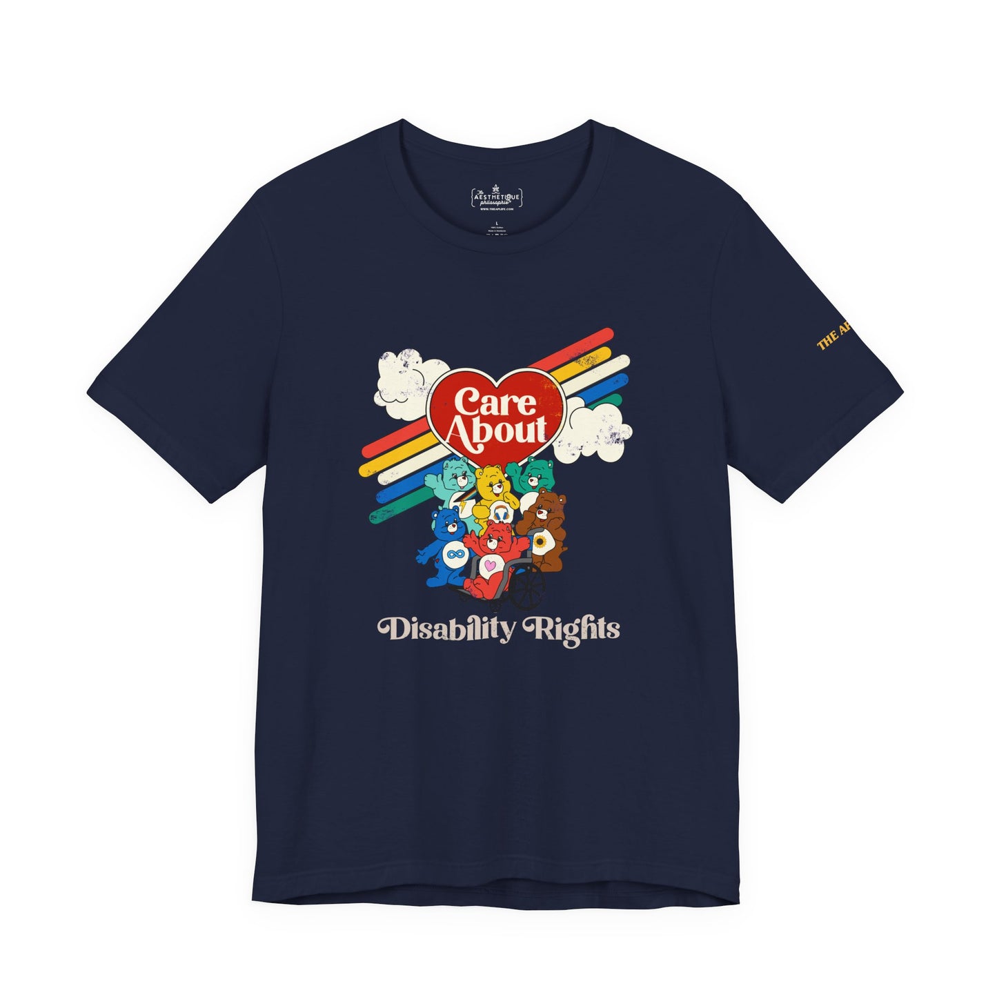 Care About Disability Rights - Retro 80s Vibe - Unisex Jersey Short Sleeve Tee