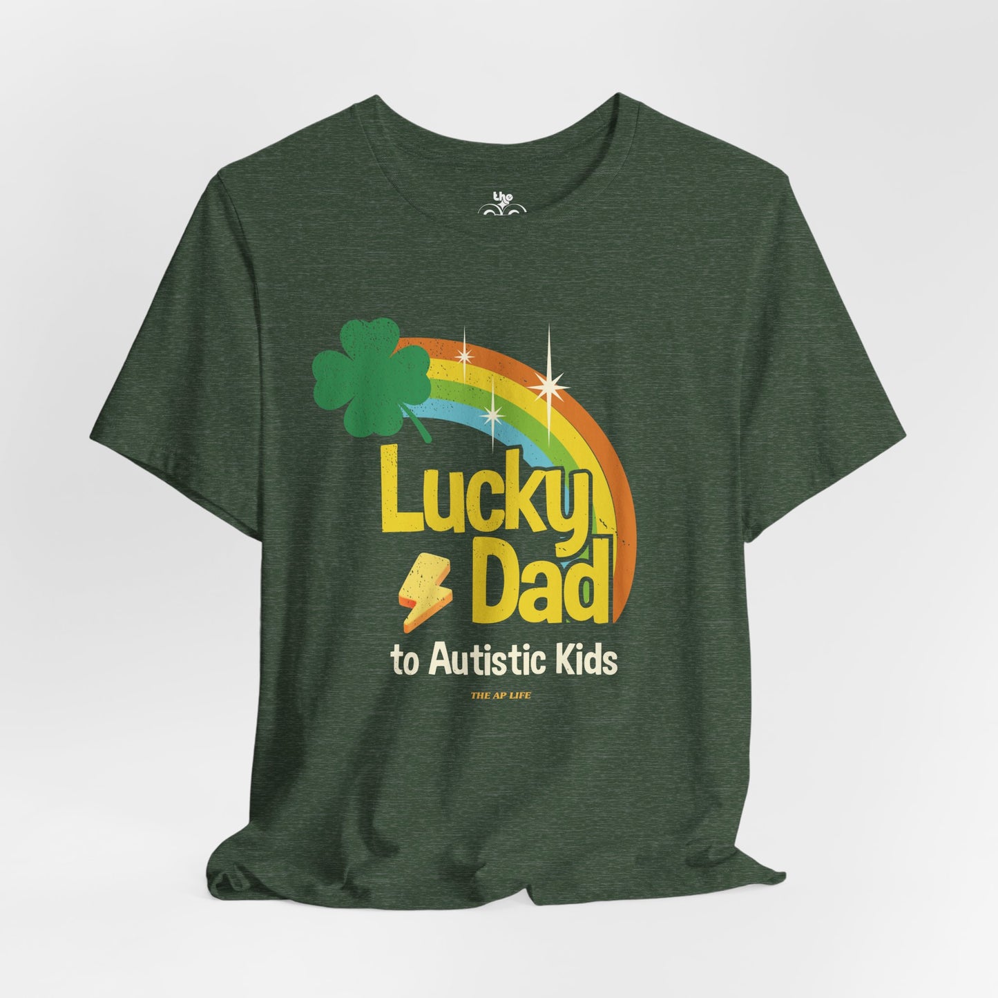 Lucky Dad to Autistic Kids - Adult Unisex Jersey Short Sleeve Tee
