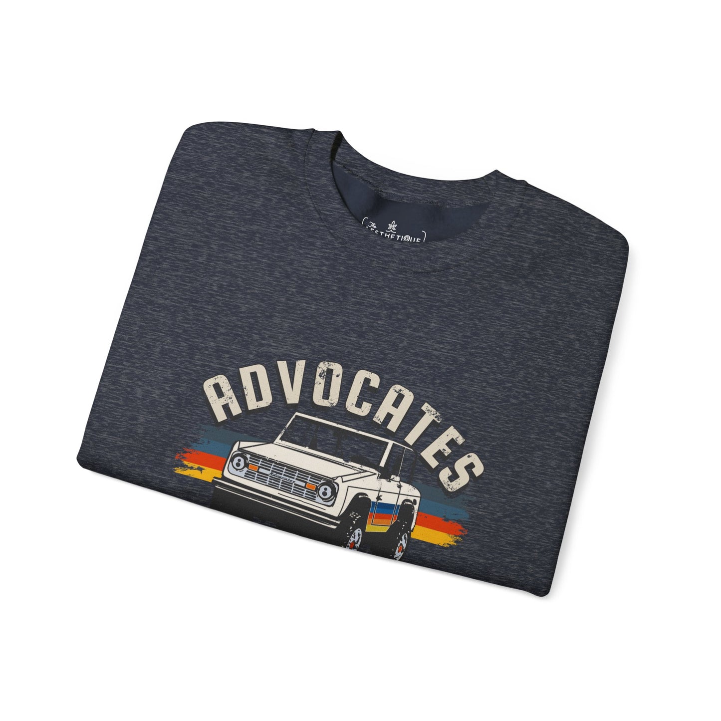 Advocates Keep Truckin', Keep Buckin' - Retro Bronco Truck - Unisex Heavy Blend™ Crewneck Sweatshirt