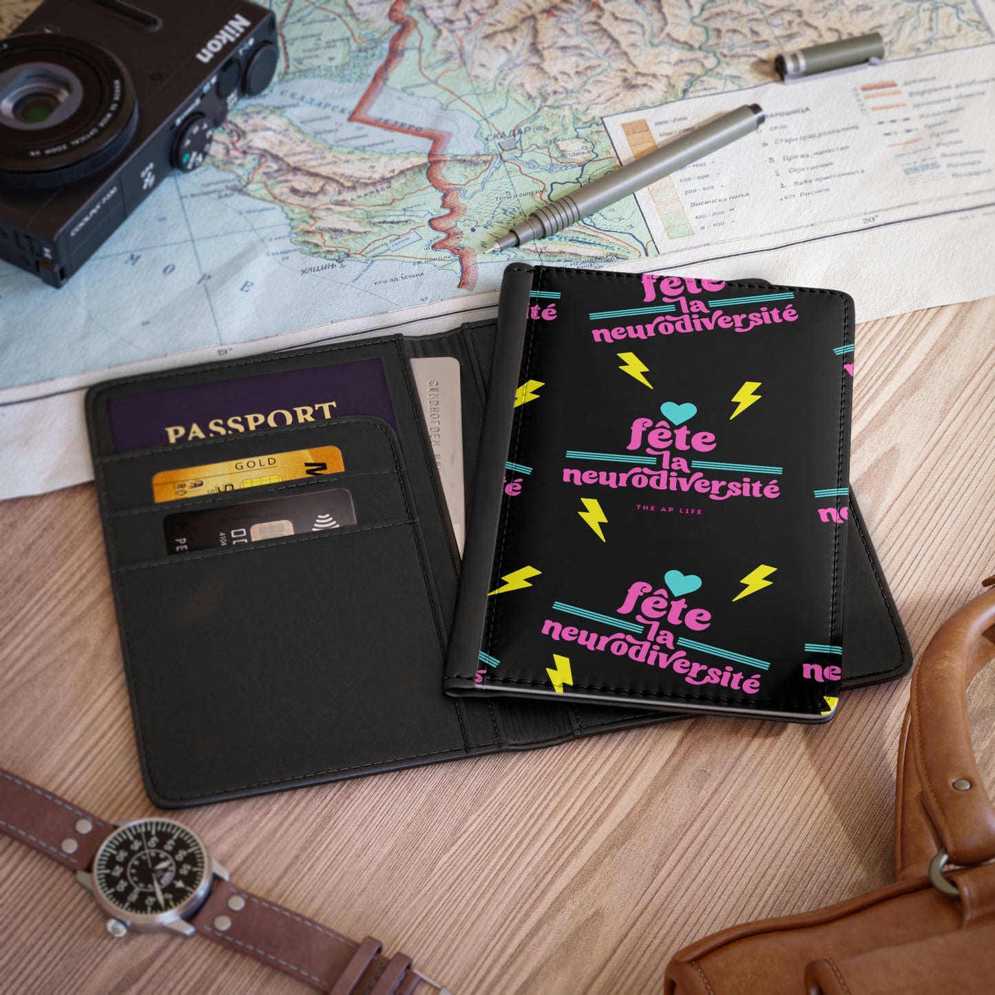 Fête la Neurodiversité Celebrate Neurodiversity 90s Vibes Passport Cover