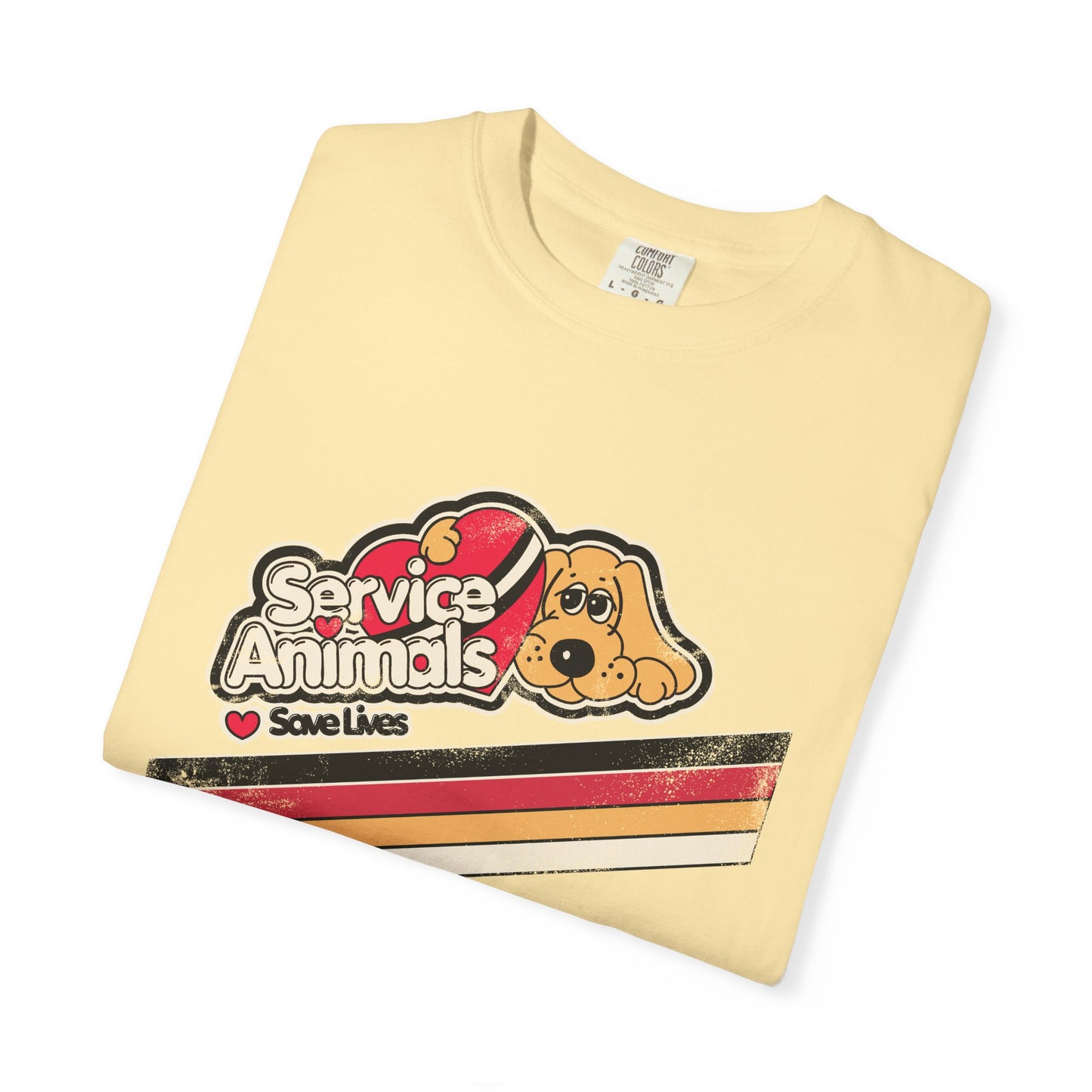 Service Animals Save Lives - Adult Unisex Garment-Dyed T-shirt