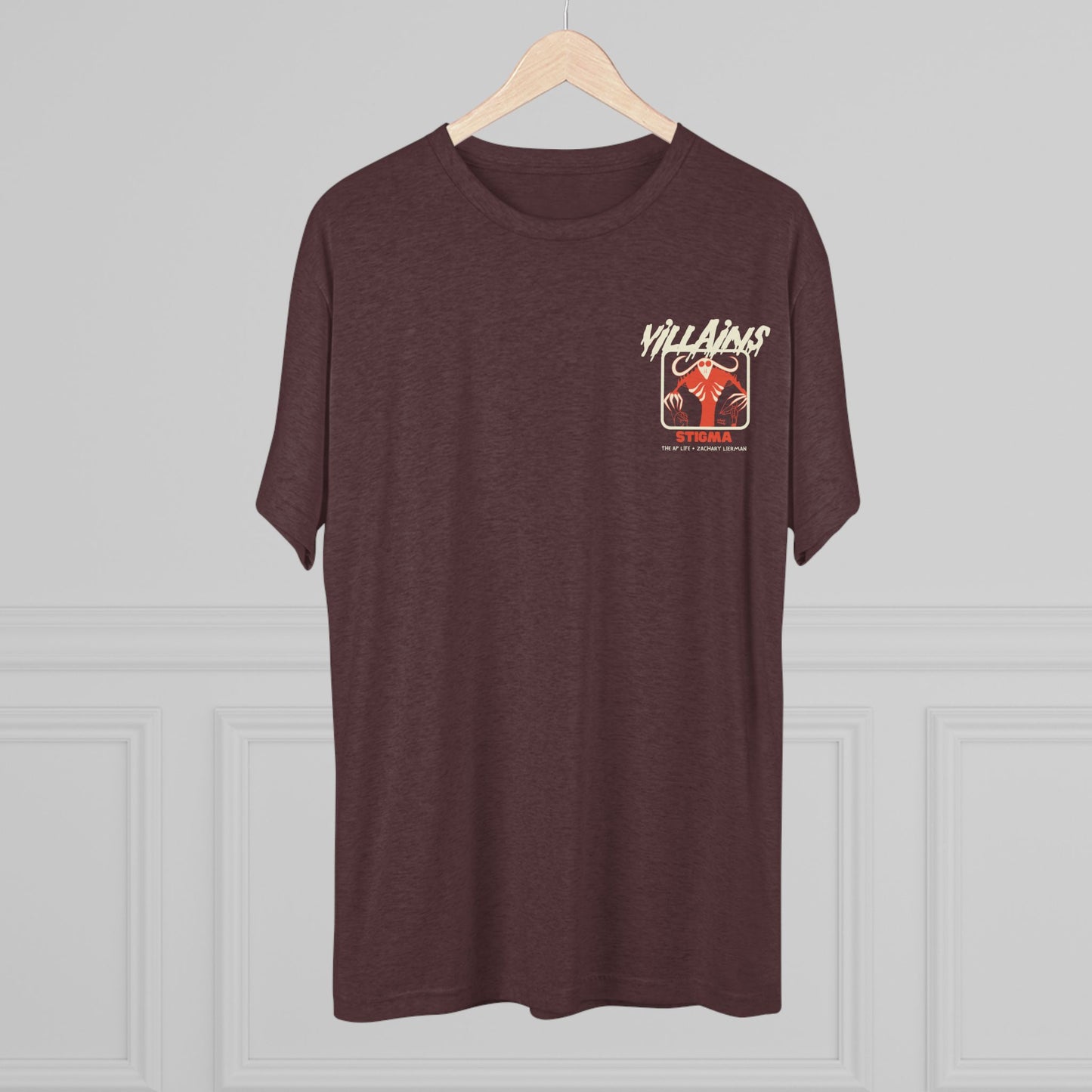 Villains of The Autistic Community Series - Stigma - Zachary Lierman - Adult Unisex Triblend Tee