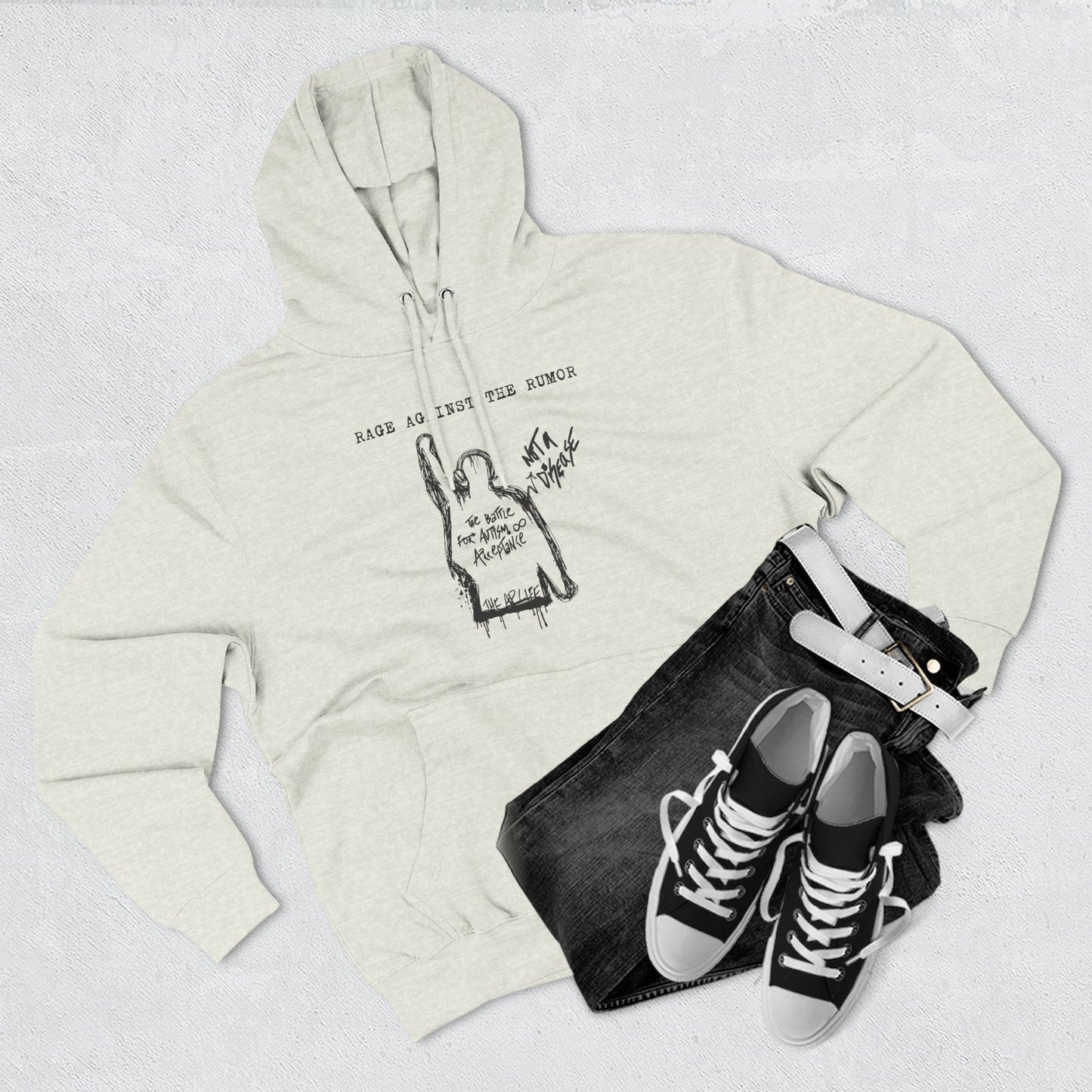 Rage Against the Rumor - The Battle for Autism Acceptance - Adult Unisex Hoodie