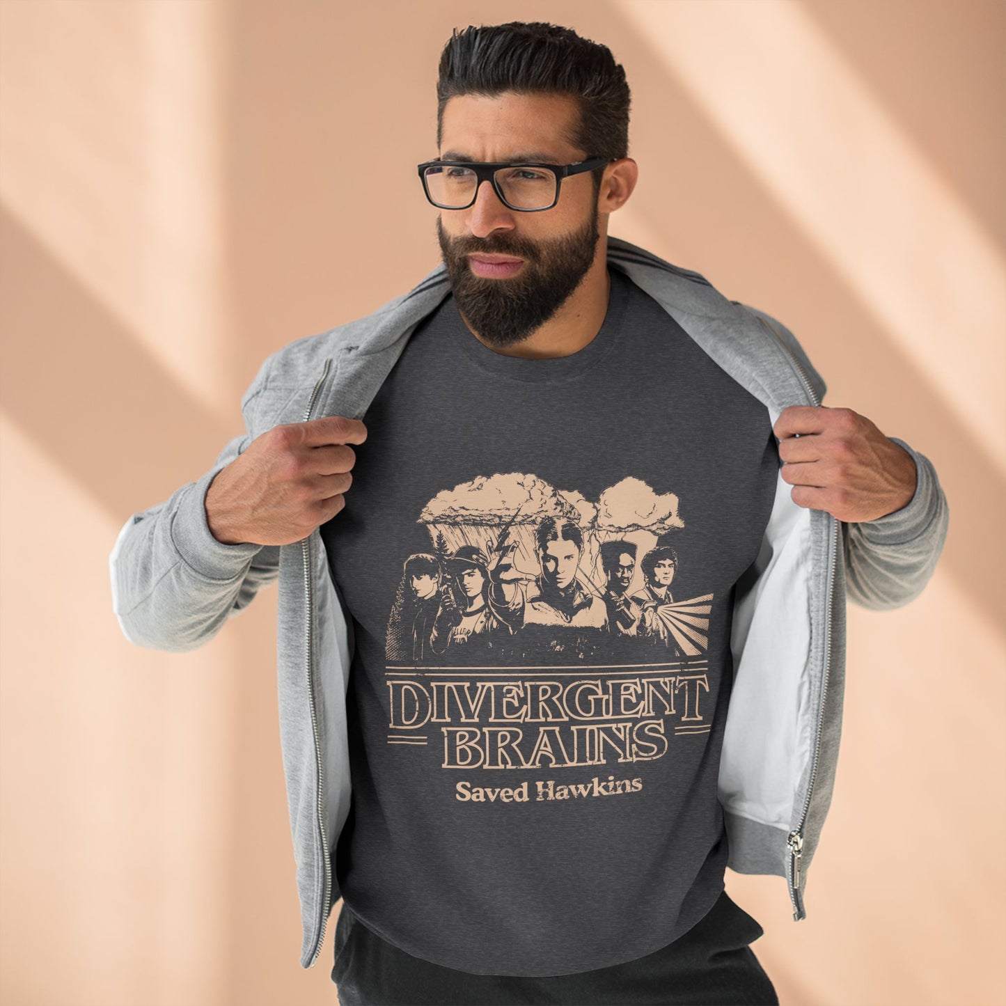 Divergent Brains Saved Hawkins - Adult Unisex Crewneck Sweatshirt