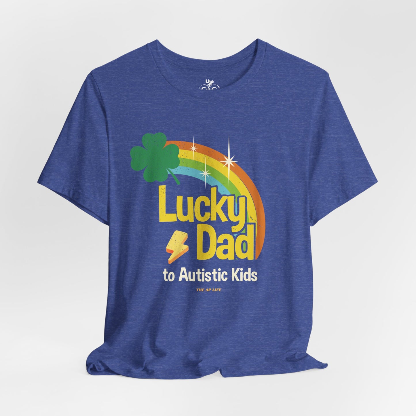 Lucky Dad to Autistic Kids - Adult Unisex Jersey Short Sleeve Tee