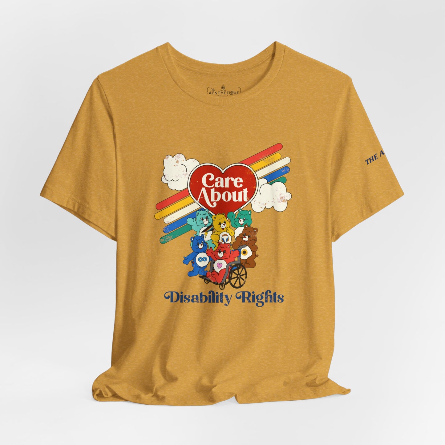 Care About Disability Rights - Retro 80s Vibe - Unisex Jersey Short Sleeve Tee