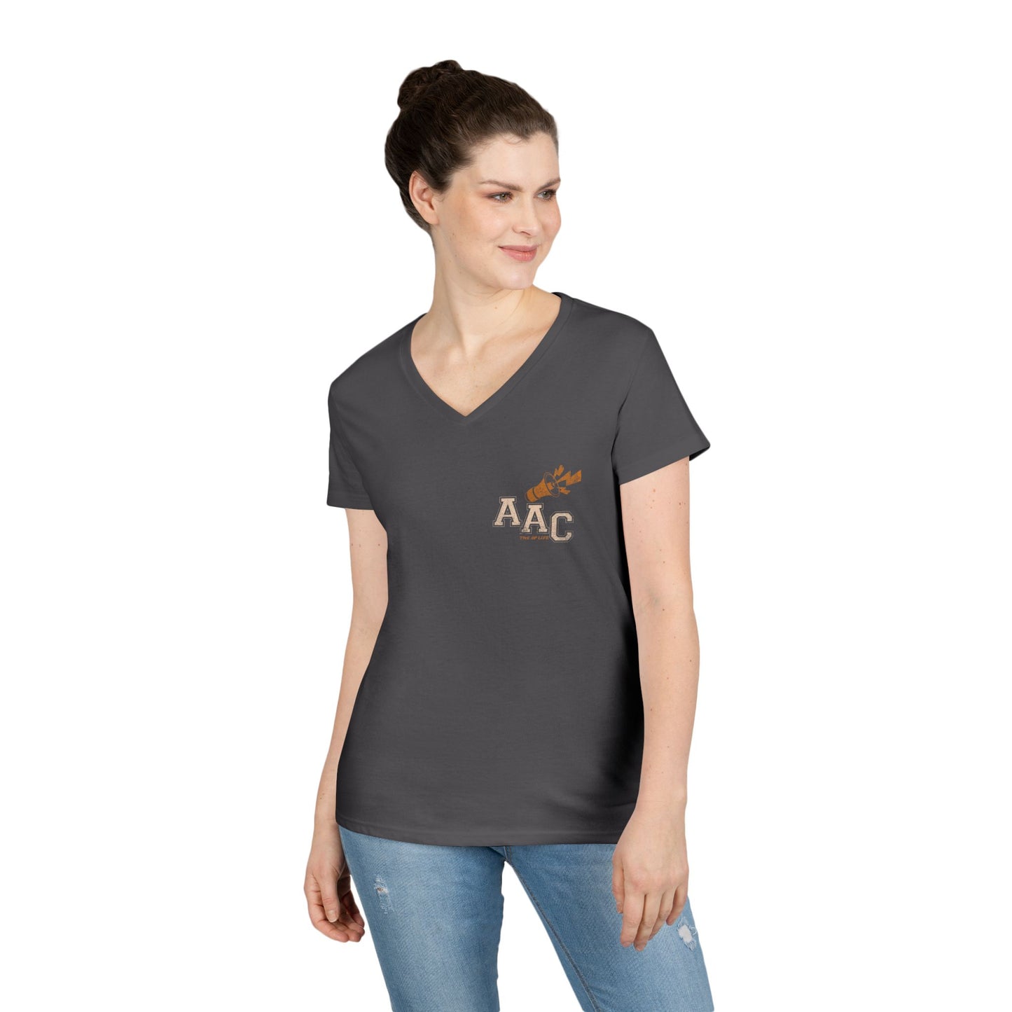 AAC Supports Team Enthusiast - Communication for the Win - Women's V-Neck T-Shirt