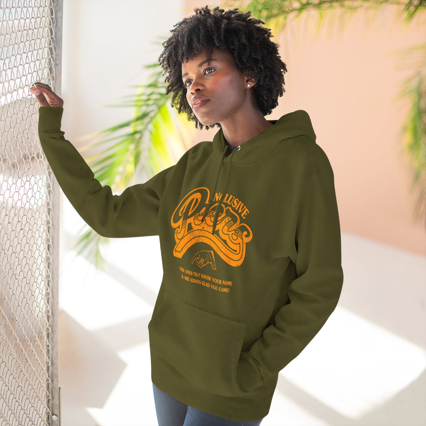 Inclusive Peers - The Ones That Know Your Name & Are Always Glad You Came - Three-Panel Fleece Hoodie