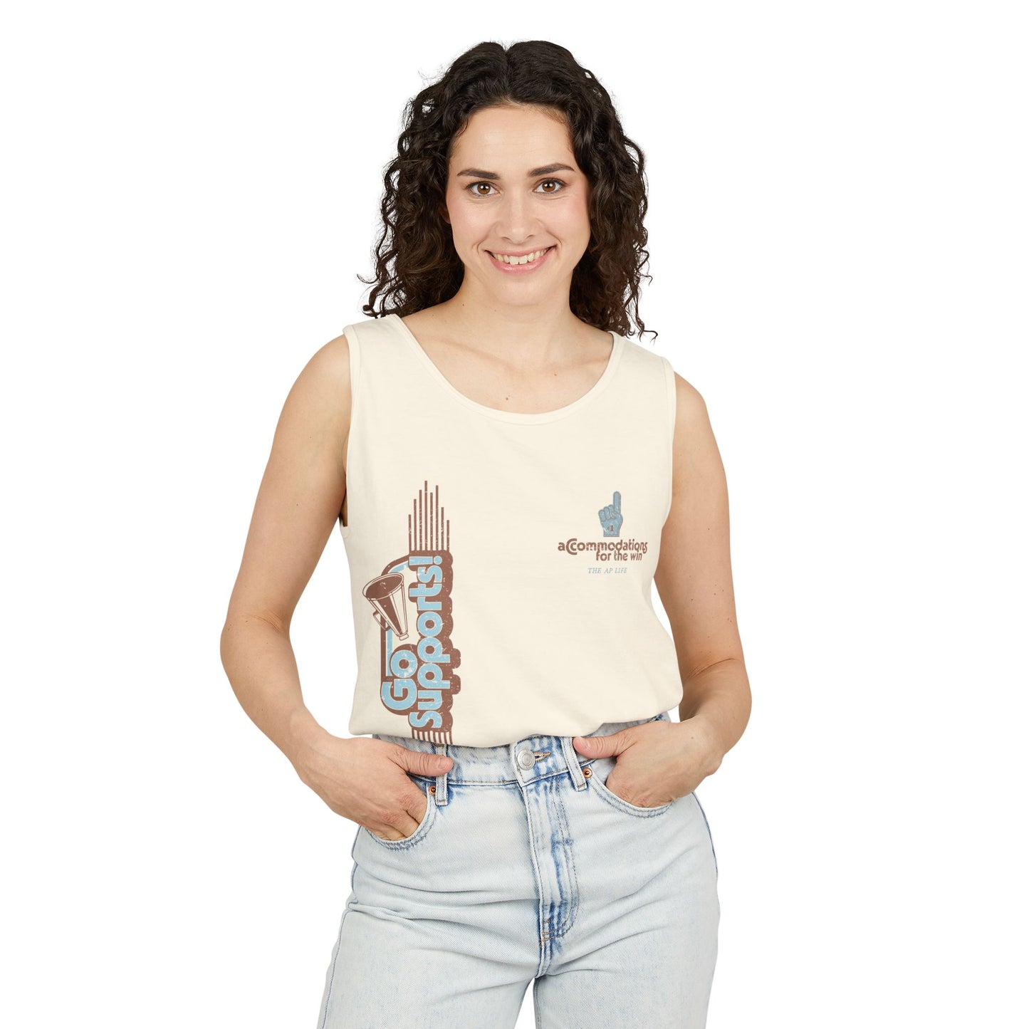 Go Supports! Accommodations for the Win - Support Needs Advocate Adult Unisex Tank Top