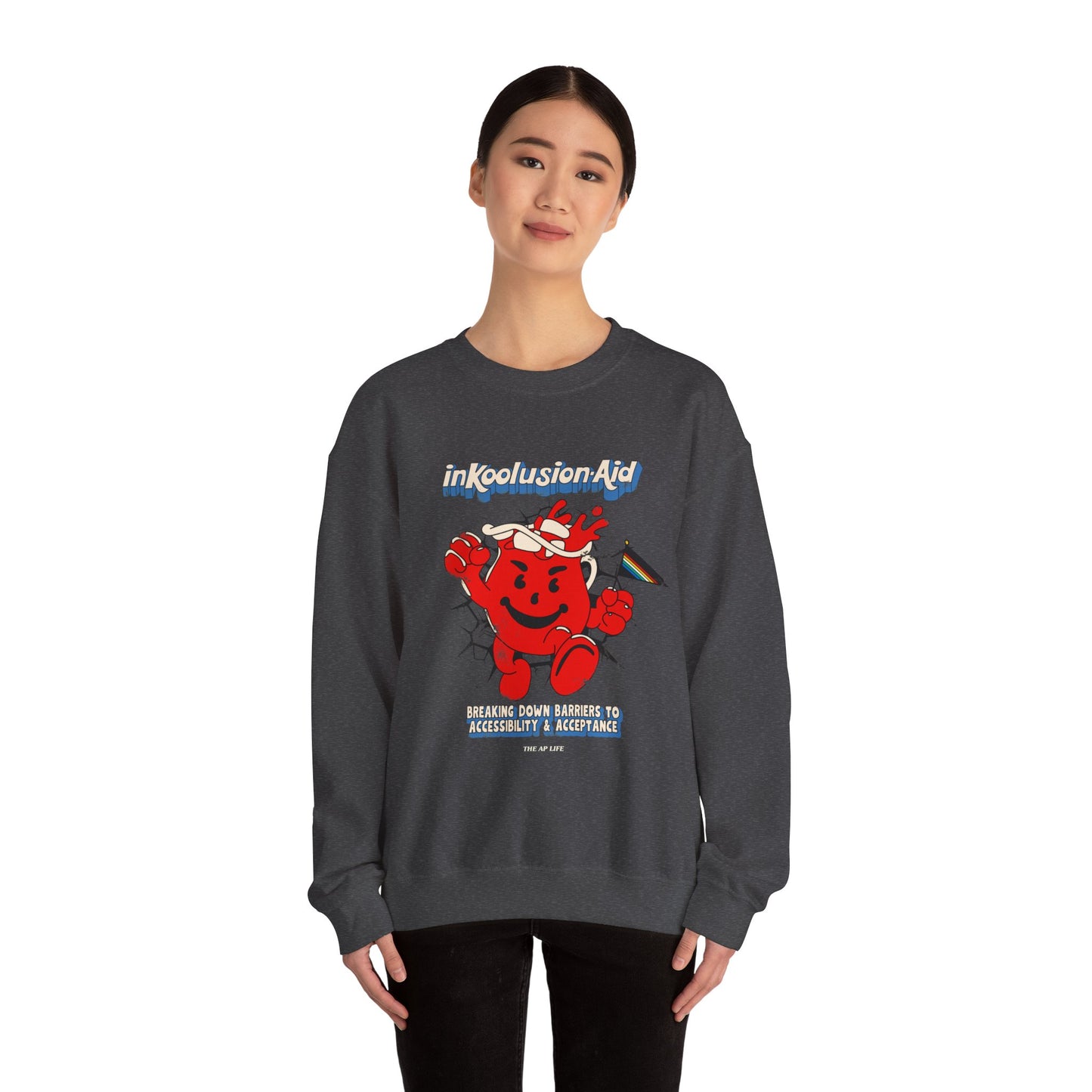 InKoolusion Aid - Breaking Down Barriers to Accessibility & Acceptance - Adult Unisex Heavy Blend™ Crewneck Sweatshirt