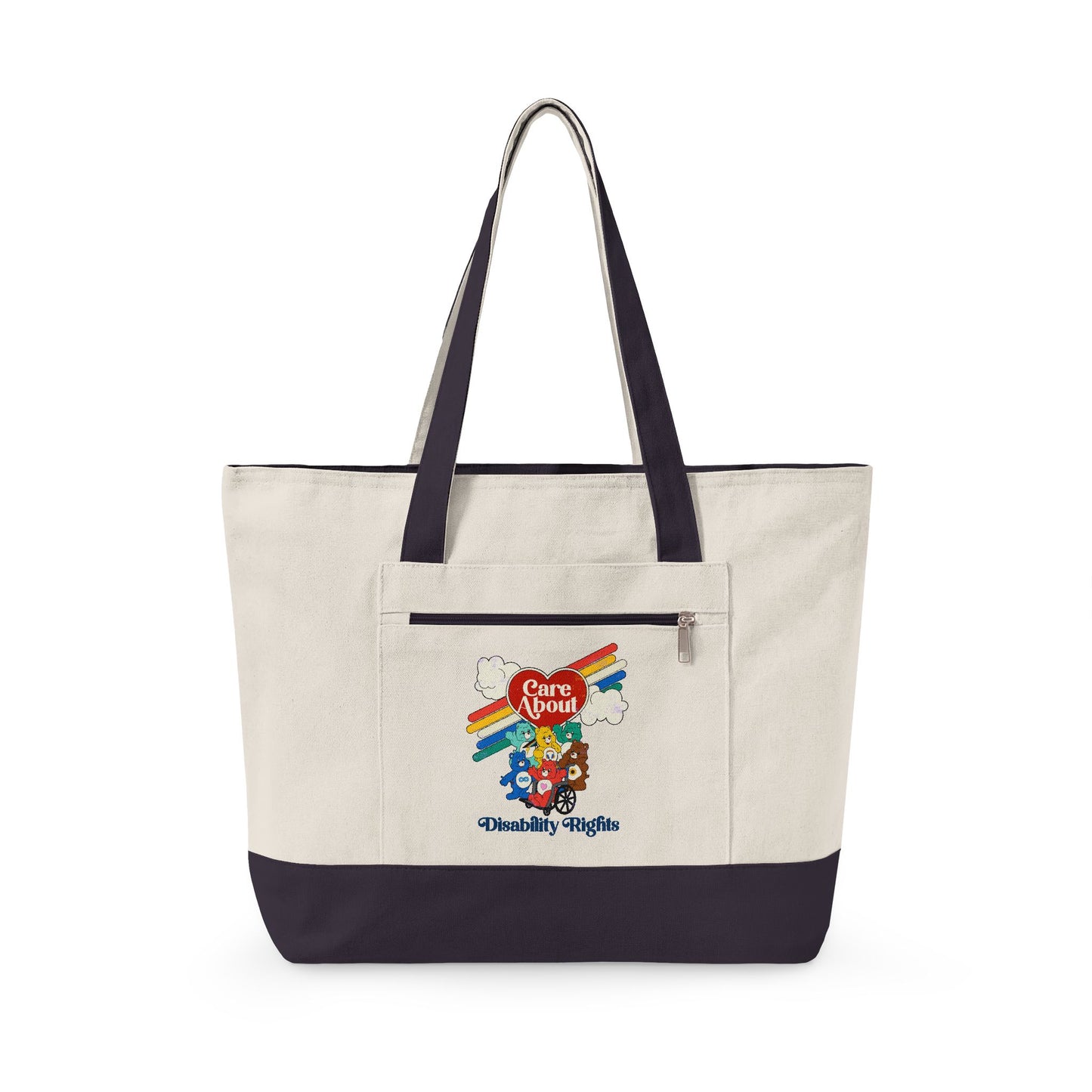Care About Disability Rights - Zippered Canvas Tote Bag