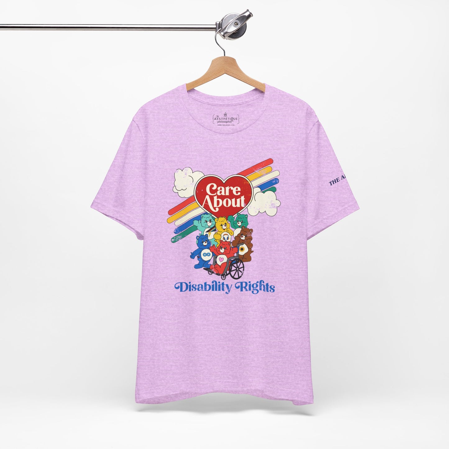 Care About Disability Rights - Retro 80s Vibe - Adult Unisex Jersey Tee (Ships Internationally)