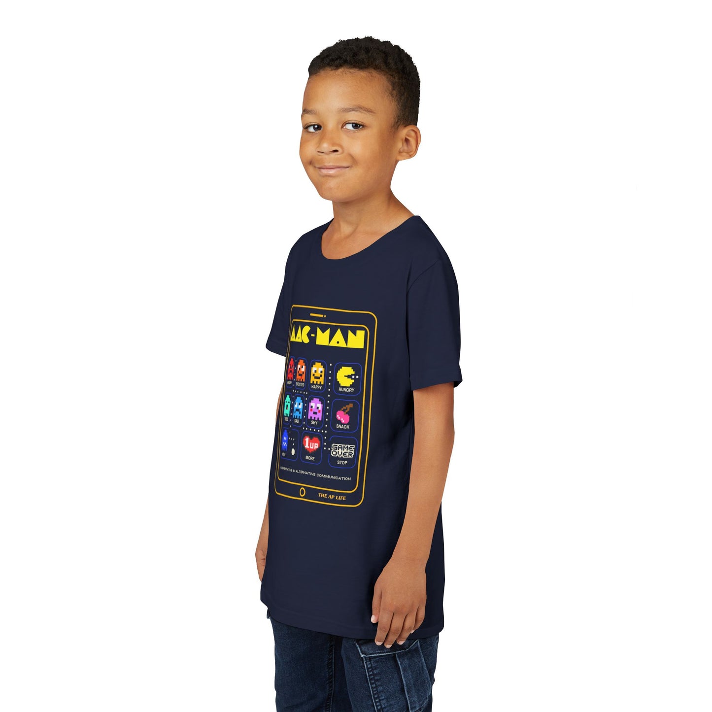 AAC Man - Communication - Retro Gaming Style - Youth Unisex Jersey Tee