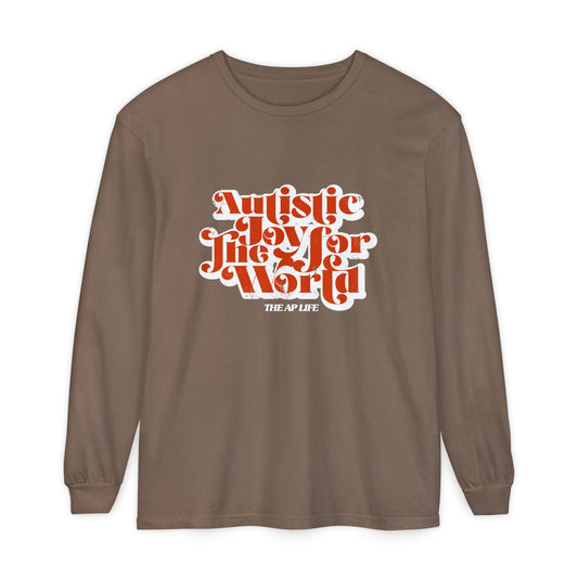 Autistic Joy for the World - Unisex Garment-dyed Long Sleeve T-Shirt