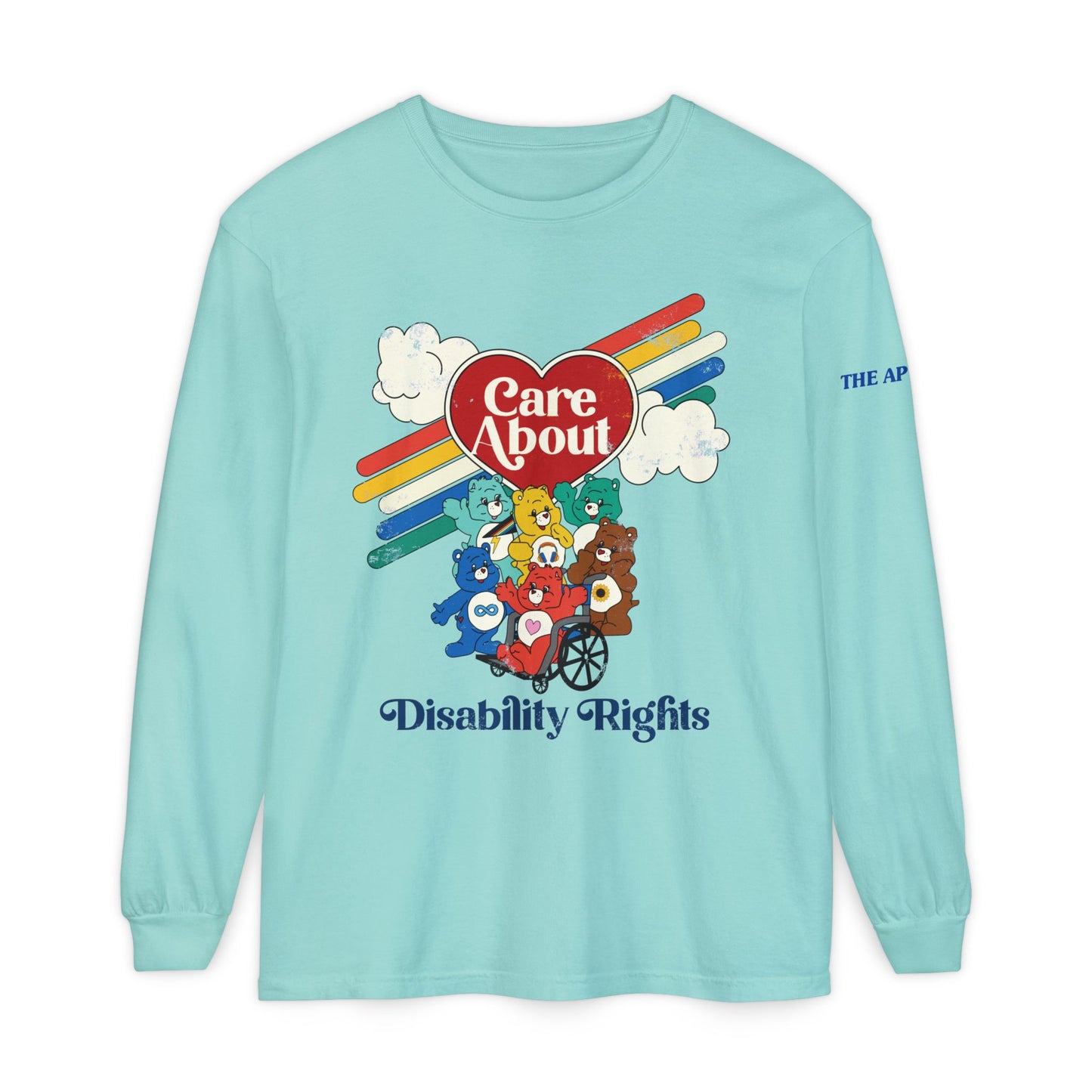 Care About Disability Rights - Retro 80s Vibe - Adult Unisex Garment-dyed Long Sleeve T-Shirt