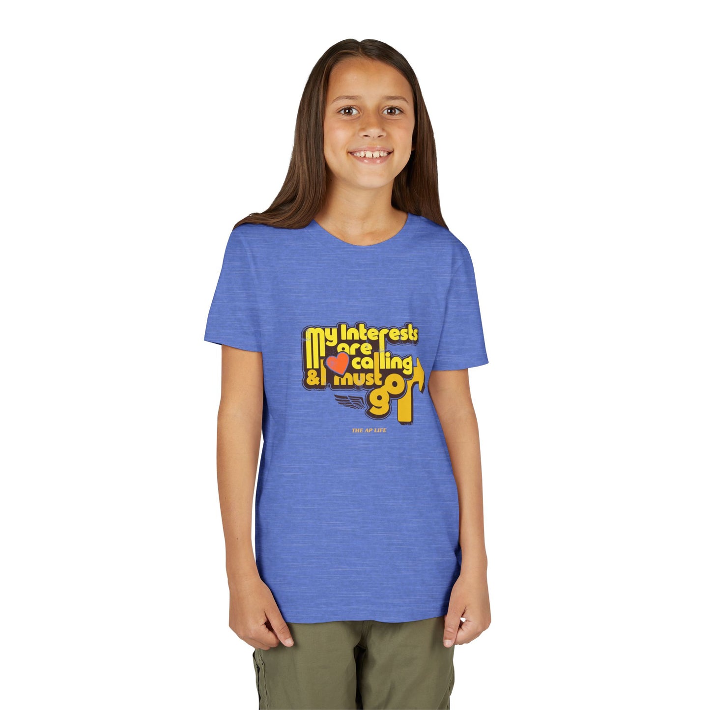 My Interests Are Calling & I Must Go - Unisex Youth Short Sleeve Tee