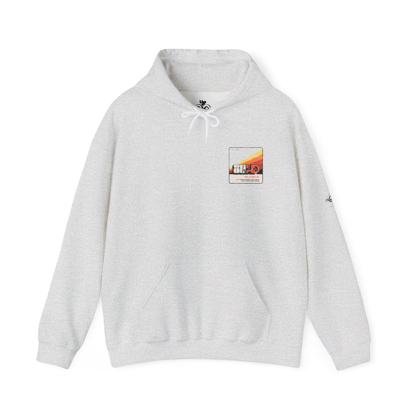 80sHD Millennial - Left Undiagnosed and Feral Well into Adulthood - Adult Unisex Heavy Blend™ Hooded Sweatshirt