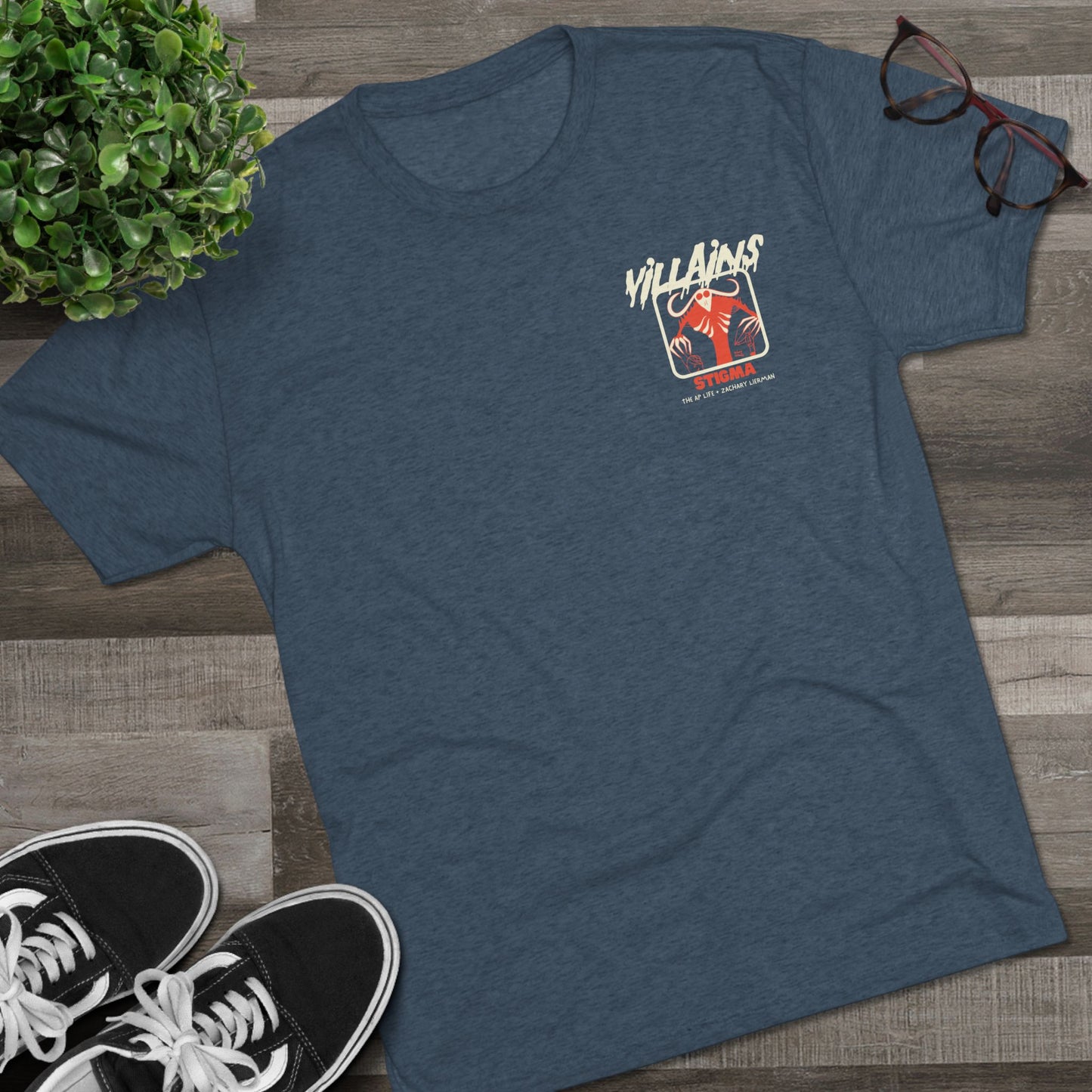 Villains of The Autistic Community Series - Stigma - Zachary Lierman - Adult Unisex Triblend Tee